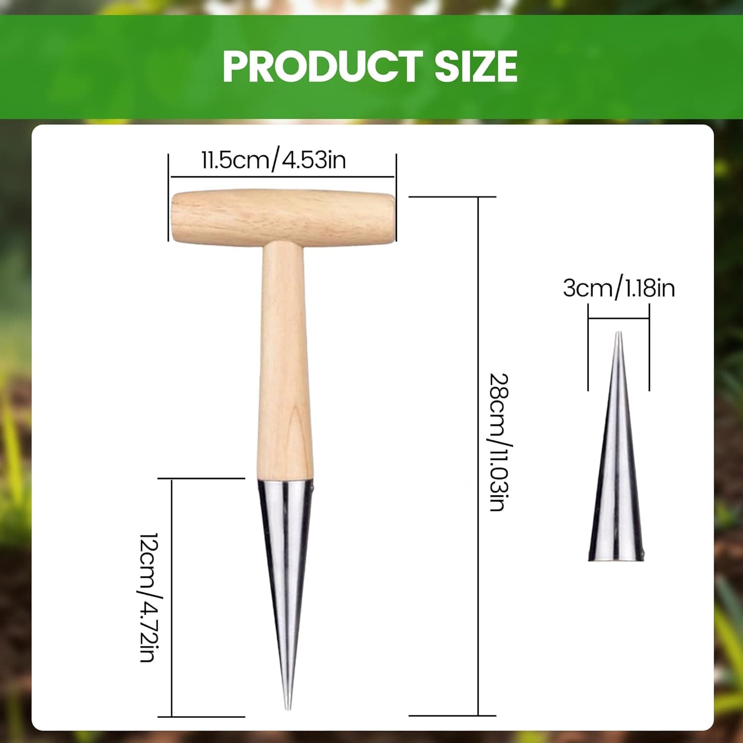 Plant Hole Digger for Planting, Garden Seed Dispenser, Bulb Planting Tool, Handheld Digger Garden Seed Planting Tool for Planting Tulip Daffodil Saffron Vegetable Seeds (1pcs) : Patio, Lawn &amp; Garden thumbnail 2
