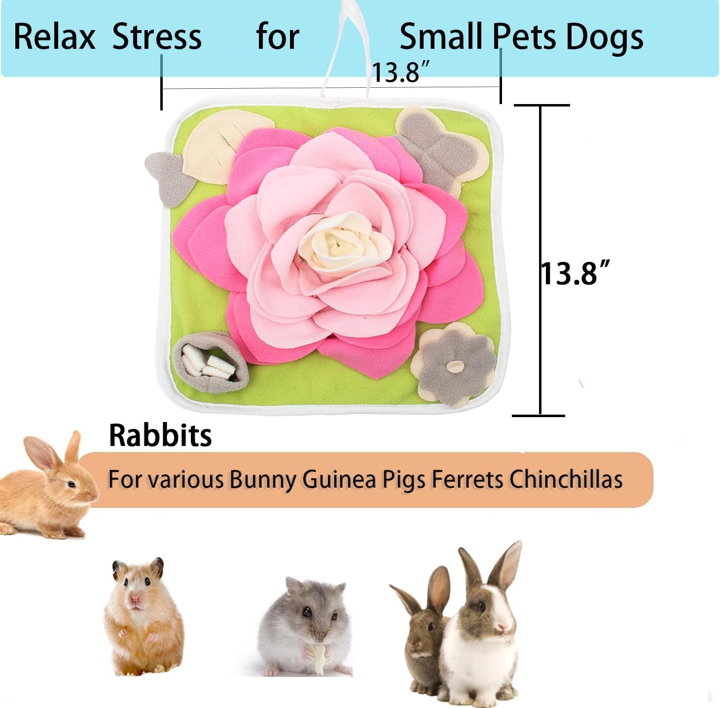 Rabbit Foraging Mat Snuffle Mat for Small Animals in Pink thumbnail 2
