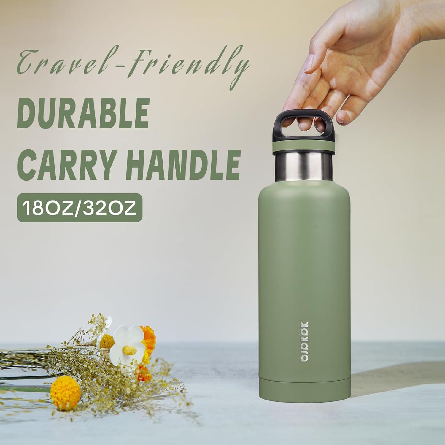BJPKPK Insulated Water Bottle 32oz Stainless Steel with Handle thumbnail 4