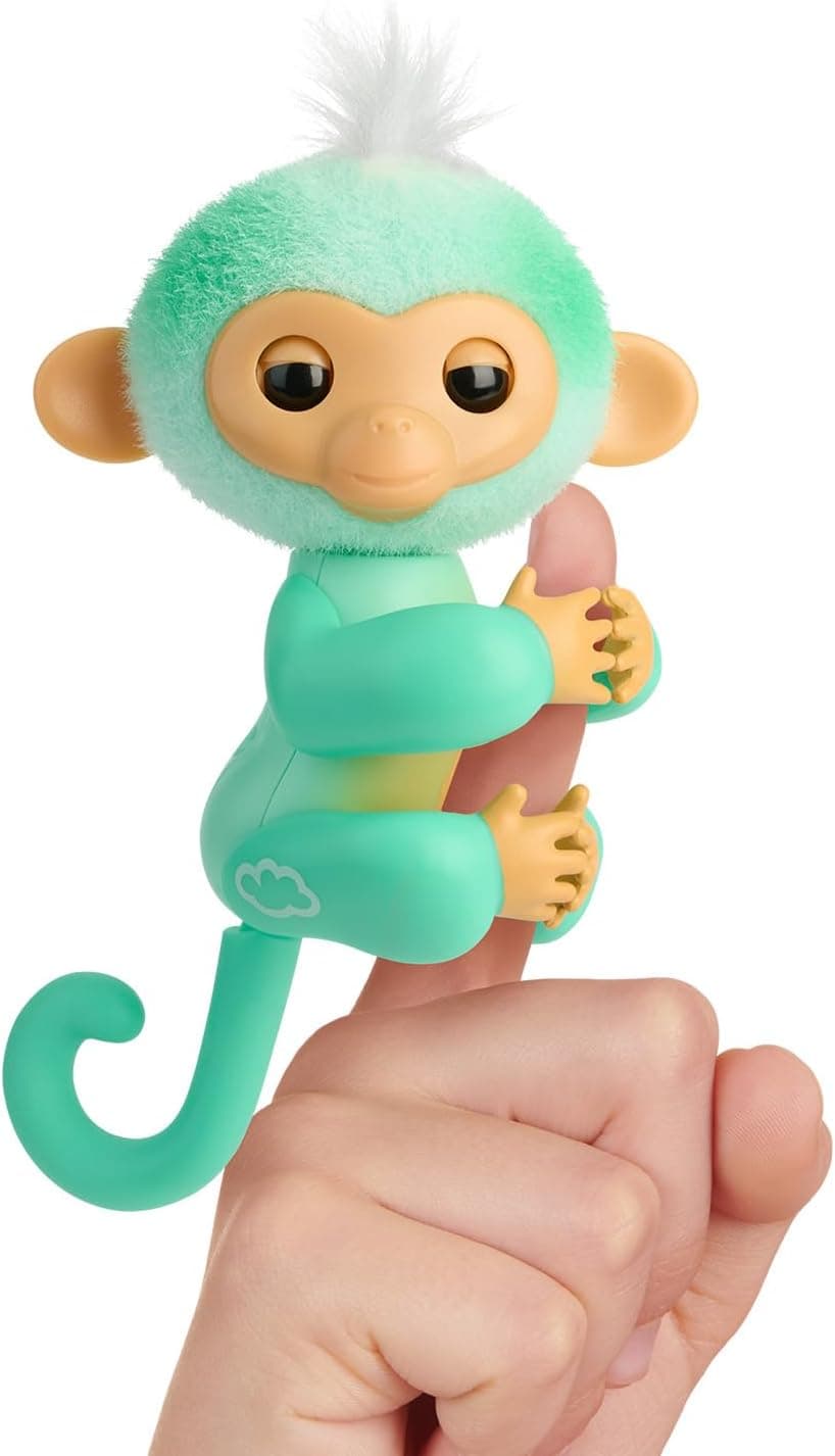Fingerlings 2023 NEW Interactive Baby Monkey Reacts to Touch – 70+ Sounds &amp; Reactions – Ava (Teal) : Toys &amp; Games — Easter Gifts gift idea