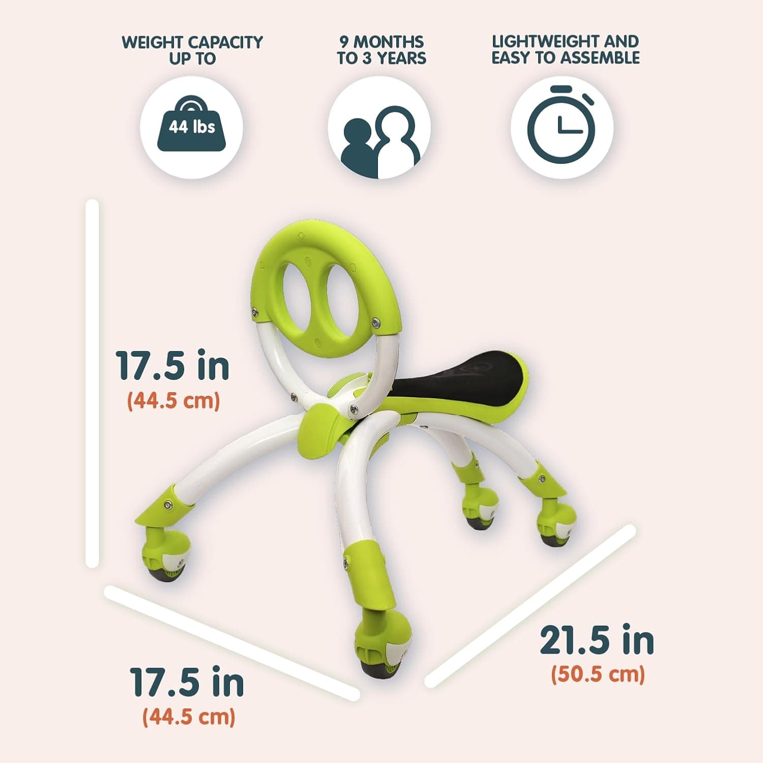 YBIKE Pewi Elite Bike Walking Ride On Toy, Light Green thumbnail 5