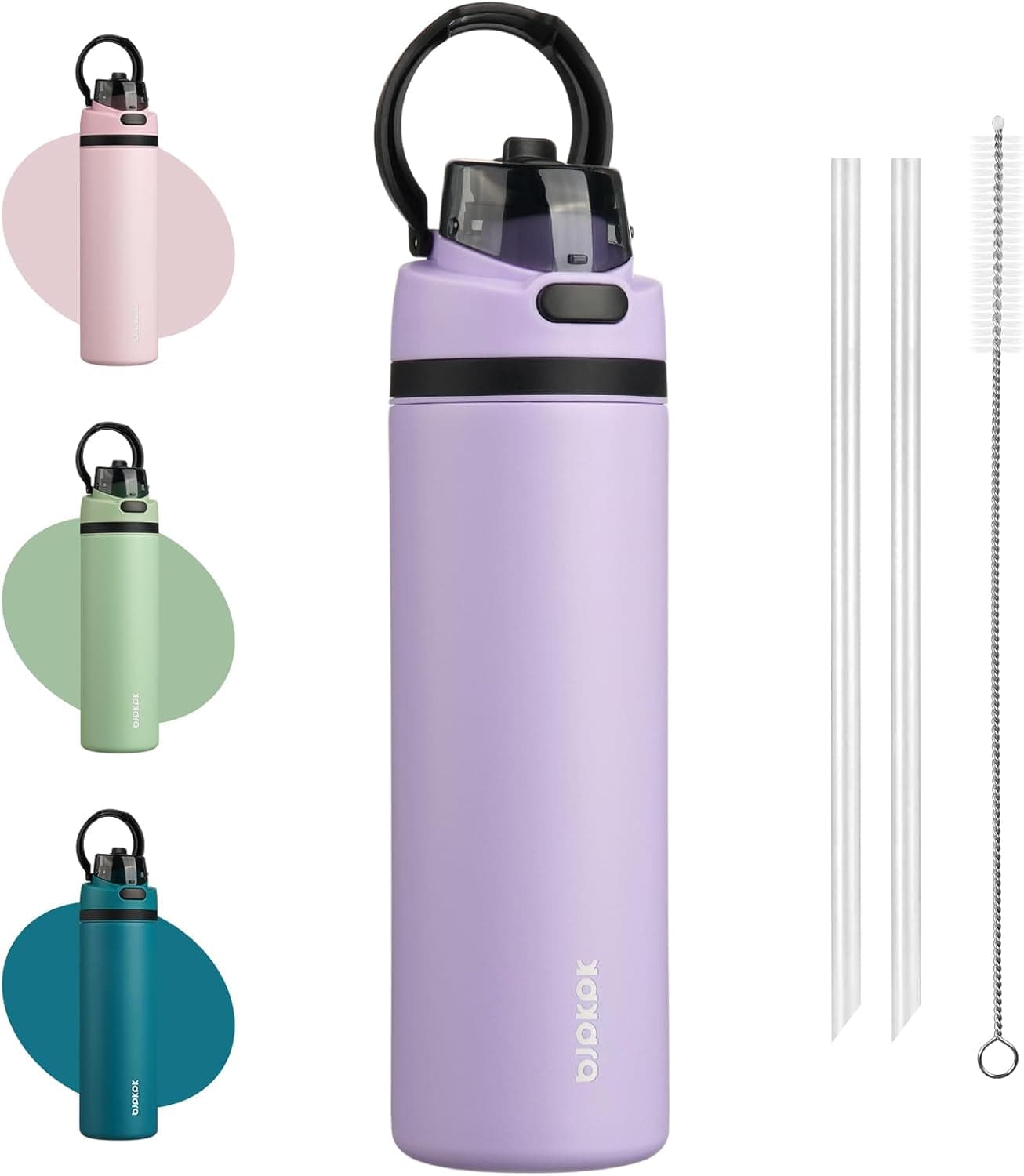 BJPKPK 25oz Insulated Water Bottle with 2-in-1 Straw Spout Lid - Lavender image 1