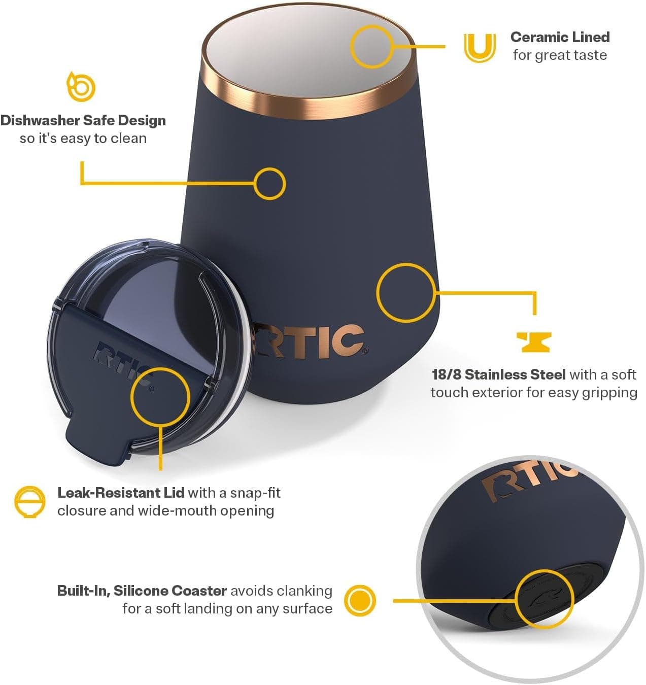 RTIC Happy Hour 12oz Wine Tumbler with Lid thumbnail 4