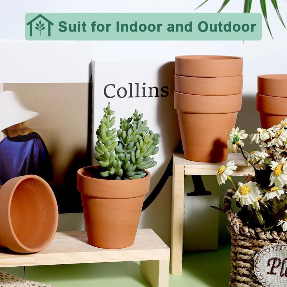 2.5 Inch Terracotta Pots - 12 Pack with Drainage thumbnail 3