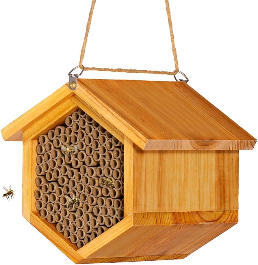 Mason Bee House Wax Coated Bee Hotel image 1
