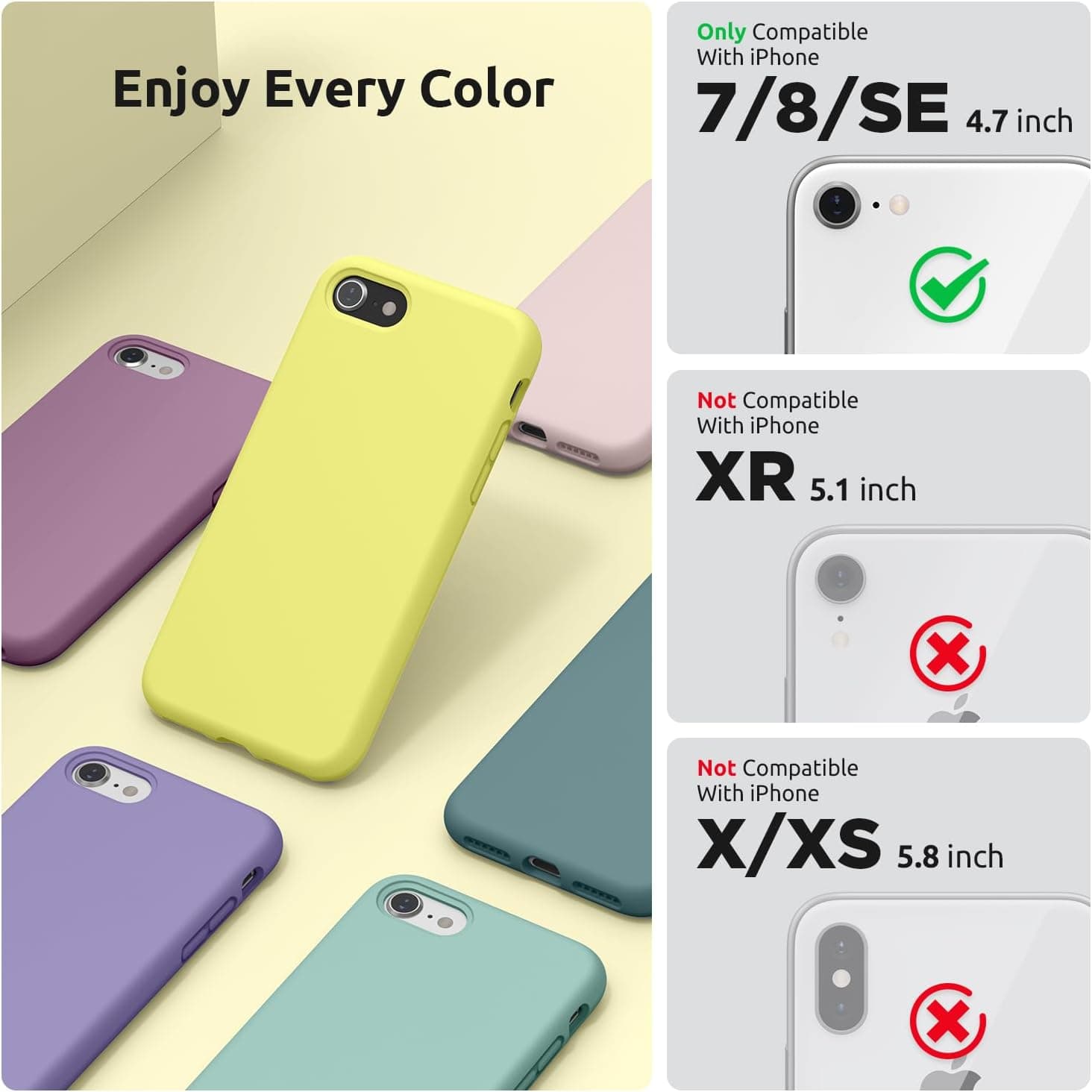 SURPHY Liquid Silicone iPhone Case - iPhone SE, 8, 7 thumbnail 2