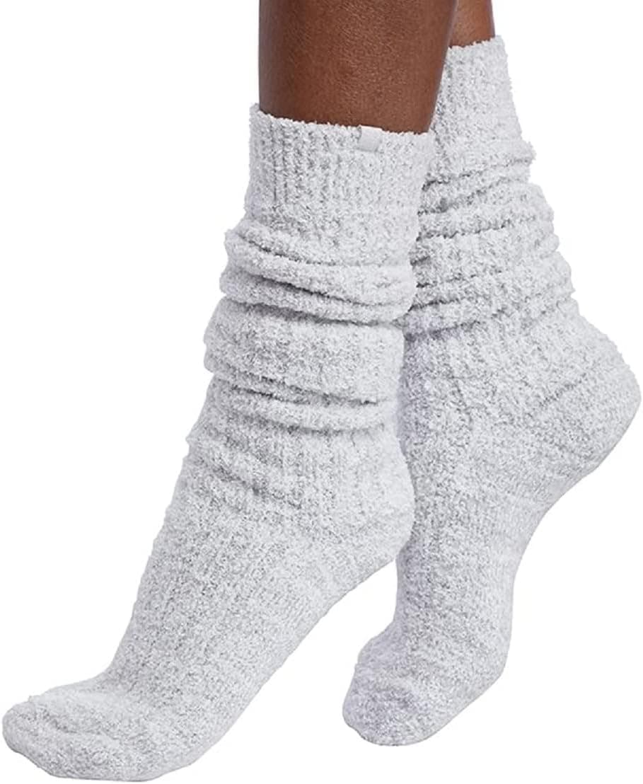 Softies Marshmallow Slouch Socks for Women Ultra Soft Plush Lounge Socks with Non Slip Grippers One Size Cozy Comfort, Heather Grey, One Size Fits All : Clothing, Shoes &amp; Jewelry thumbnail 2
