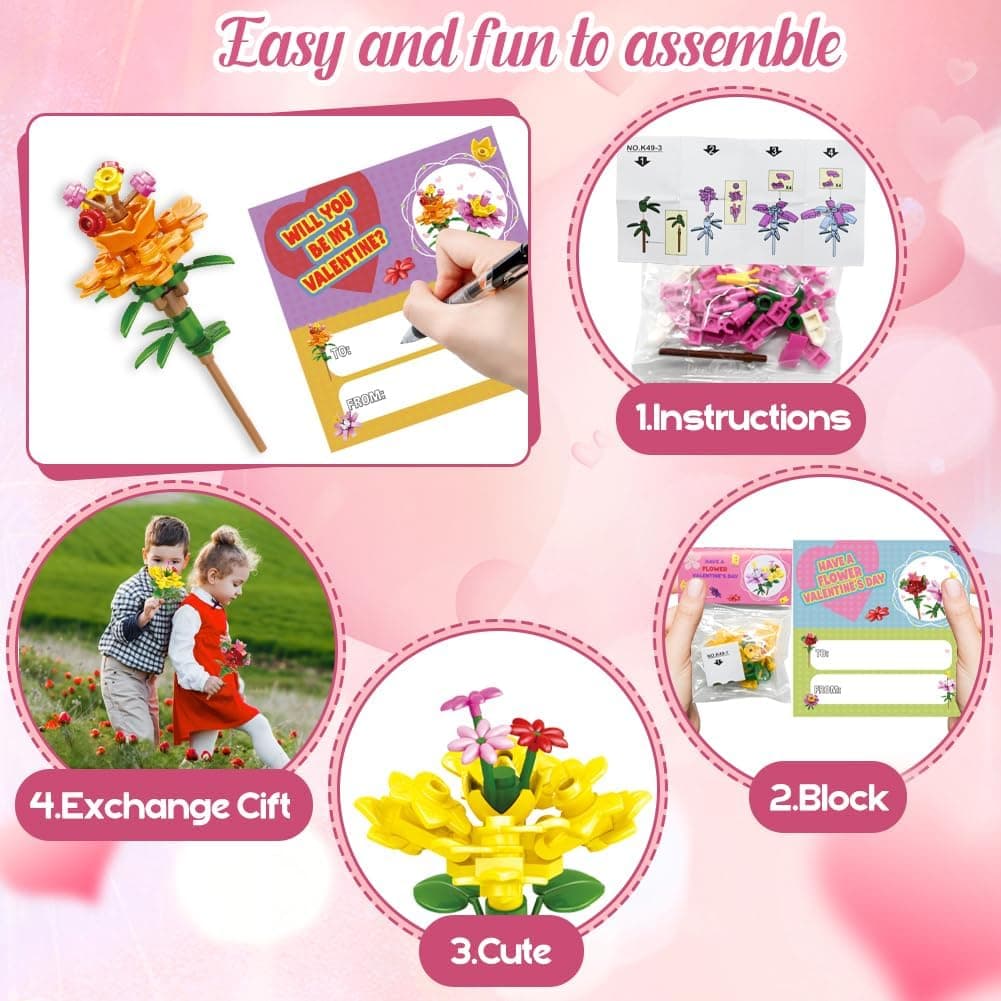 UMEELR Flowers Building Blocks - 24 Pack DIY Easter Egg Surprises thumbnail 3