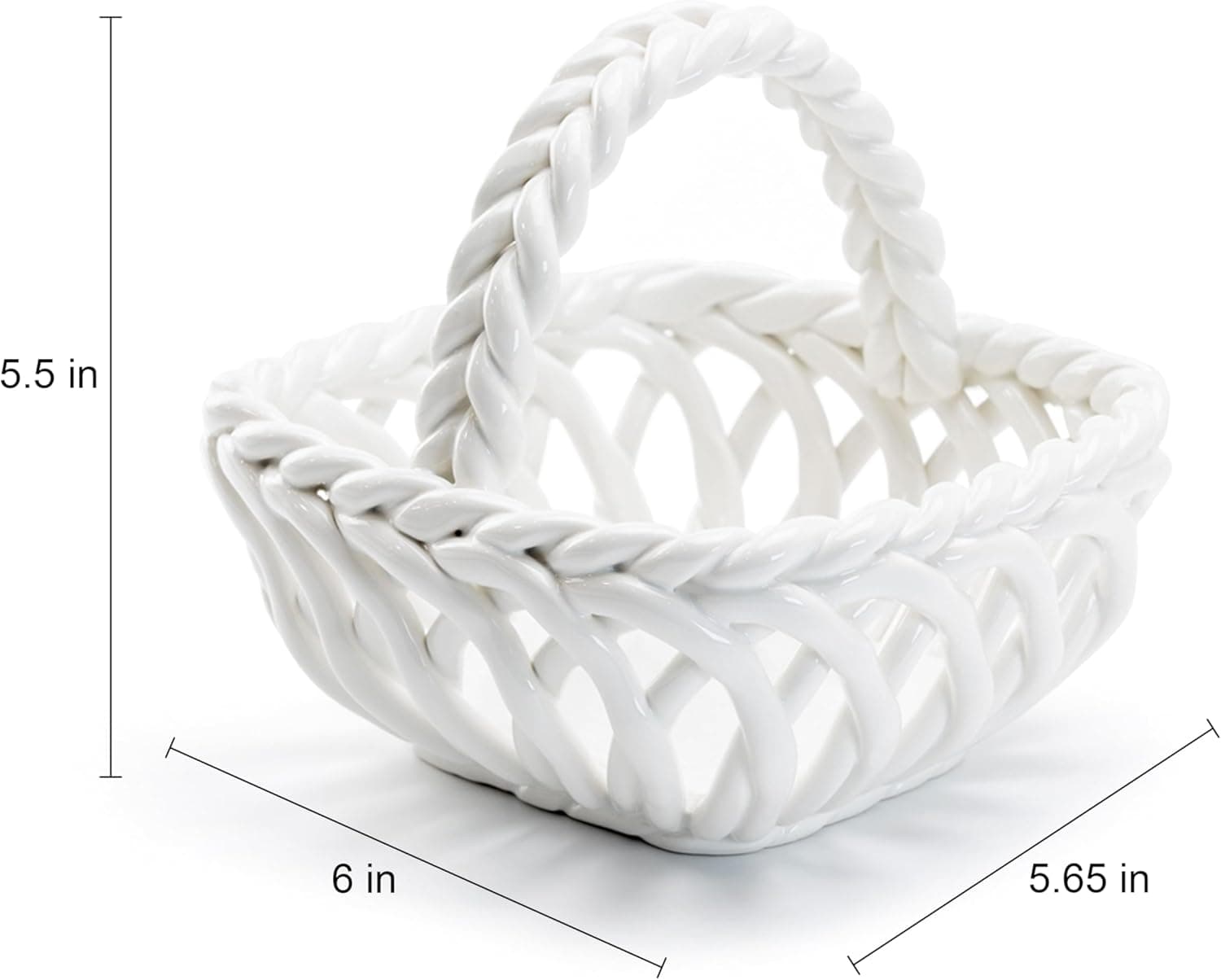 Gracie China Shop Hand Woven Fine Porcelain Easter Small Basket thumbnail 3