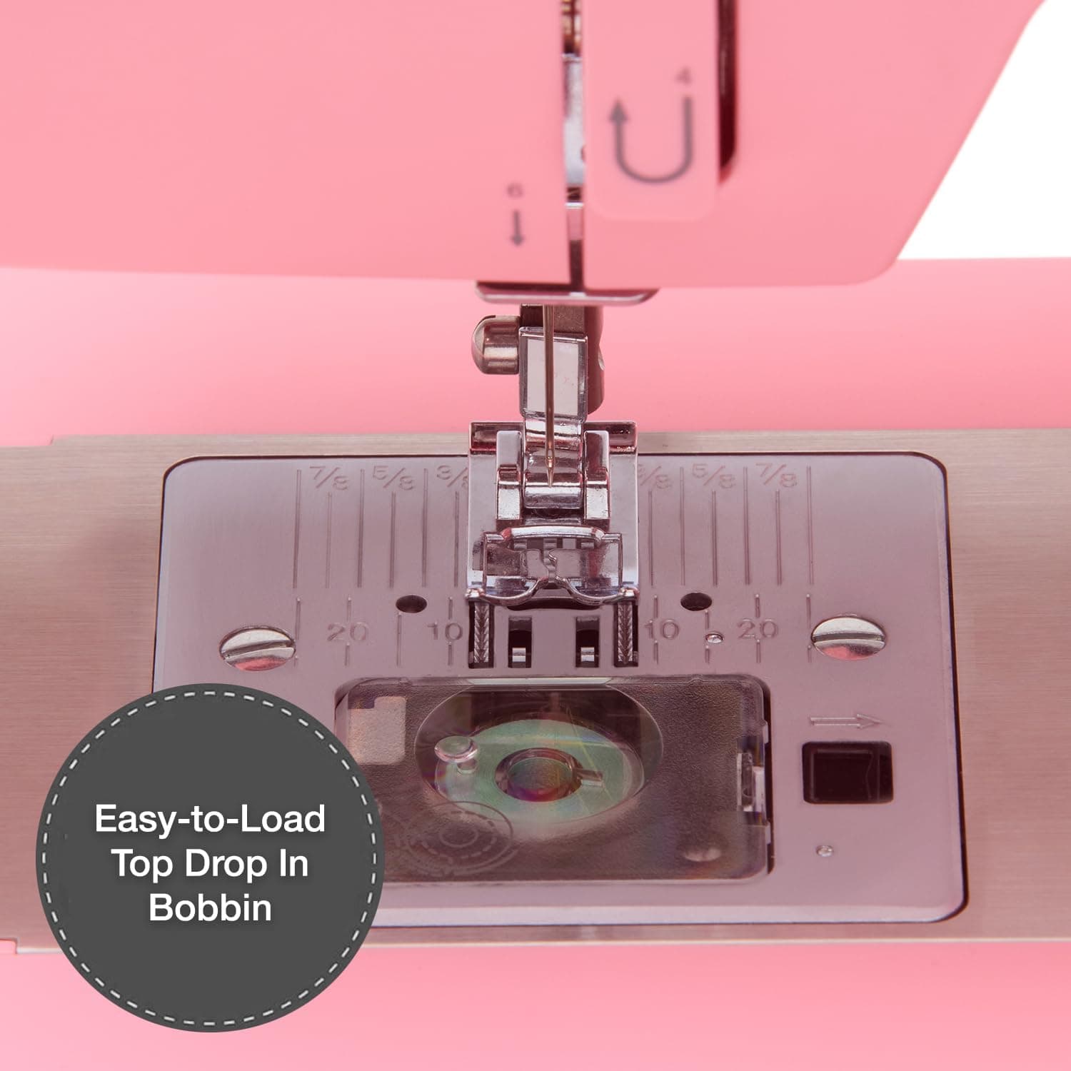 SINGER® Heavy Duty 4411 (Pink) High Speed Sewing Machine + Accessories | 11 Built-In Stitches Deliver 69 Stitch Applications | 60% More Power, 1100 Stitches/Min | Metal Frame, 4-Step Buttonhole thumbnail 5