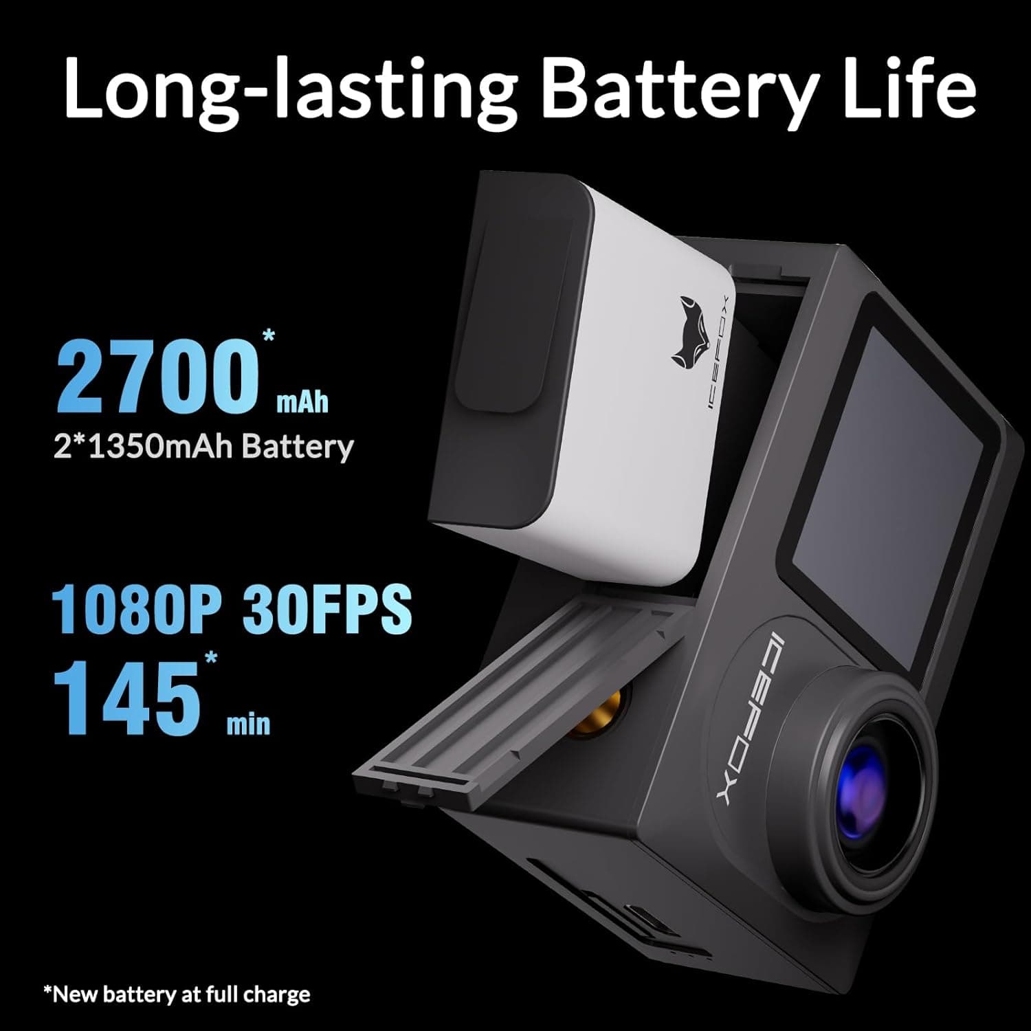 icefox i8 20MP 5X Zoom Action Camera with EIS, WiFi Remote Control, Waterproof Underwater Camera for Snorkeling Cycling Vlogging : Electronics thumbnail 4