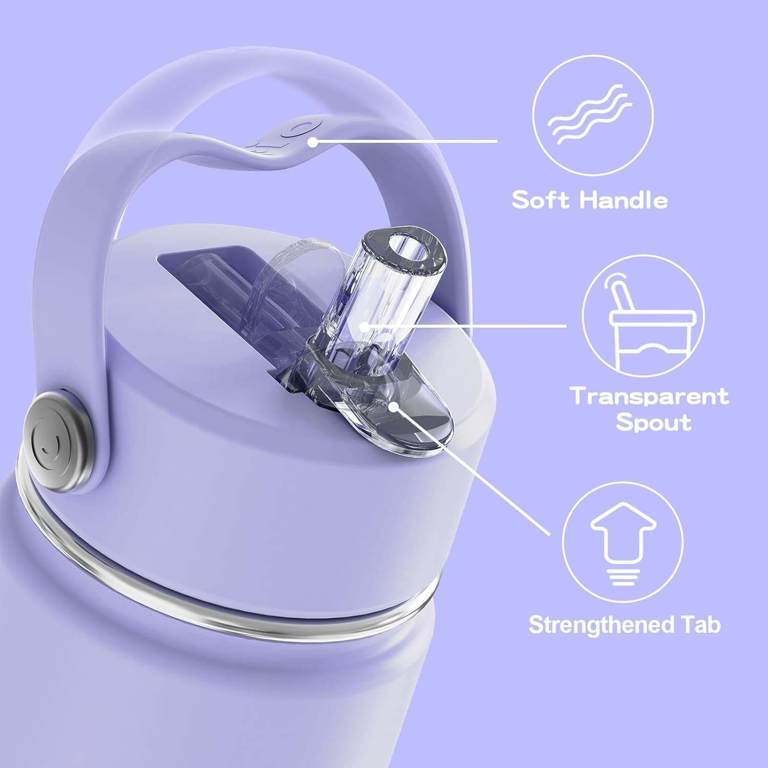 OISIZ Kids Water Bottle with Straw Lid 14oz - Vacuum Insulated Stainless Steel thumbnail 3