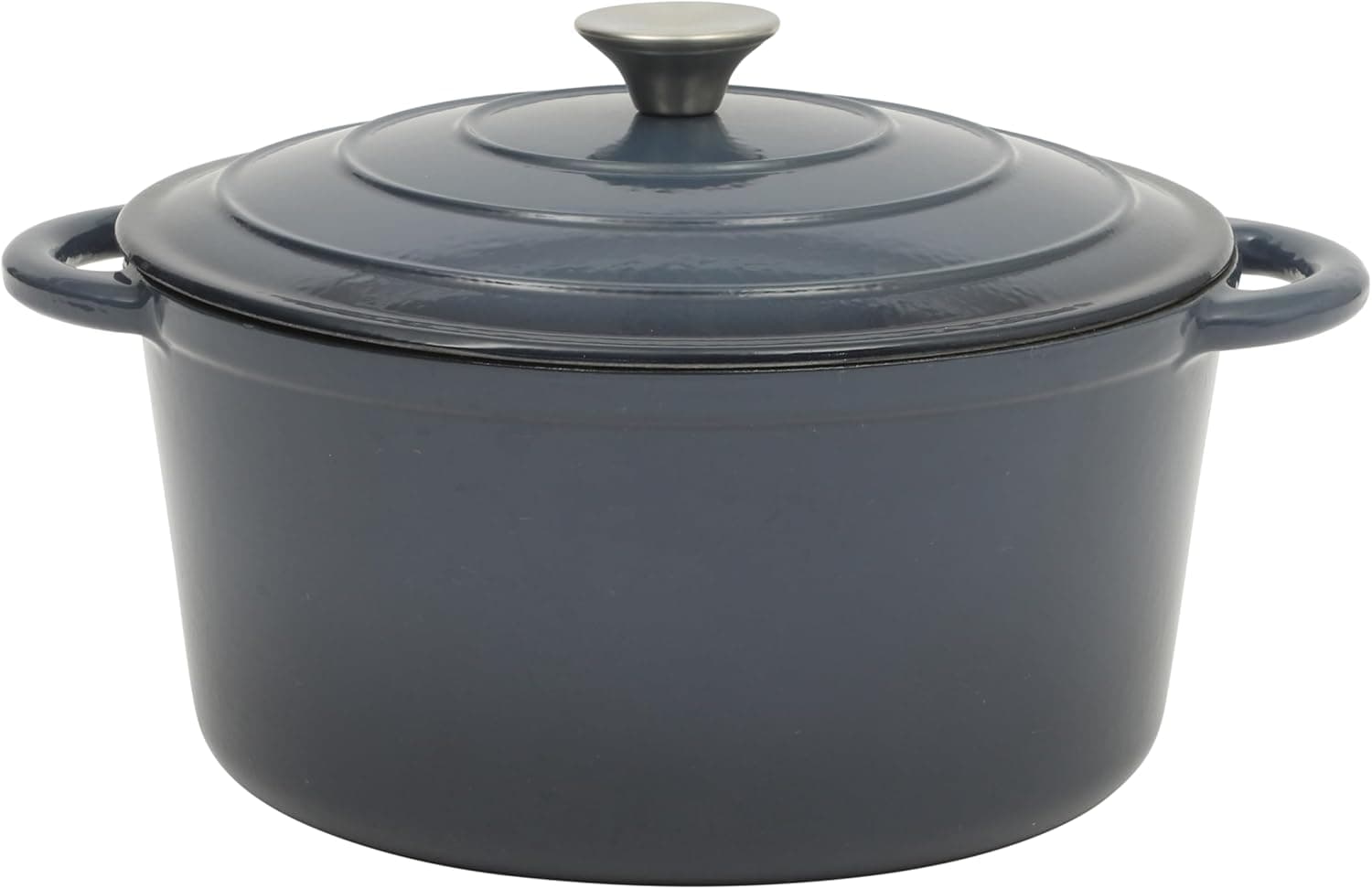 Gibson Home Addlestone 7 Qt Enameled Cast Iron Dutch Oven Pot with Lid – Round, Oven Safe to 500°F, Ideal for Bread Baking &amp; Stews - Gradient Navy Blue: Home &amp; Kitchen image 1