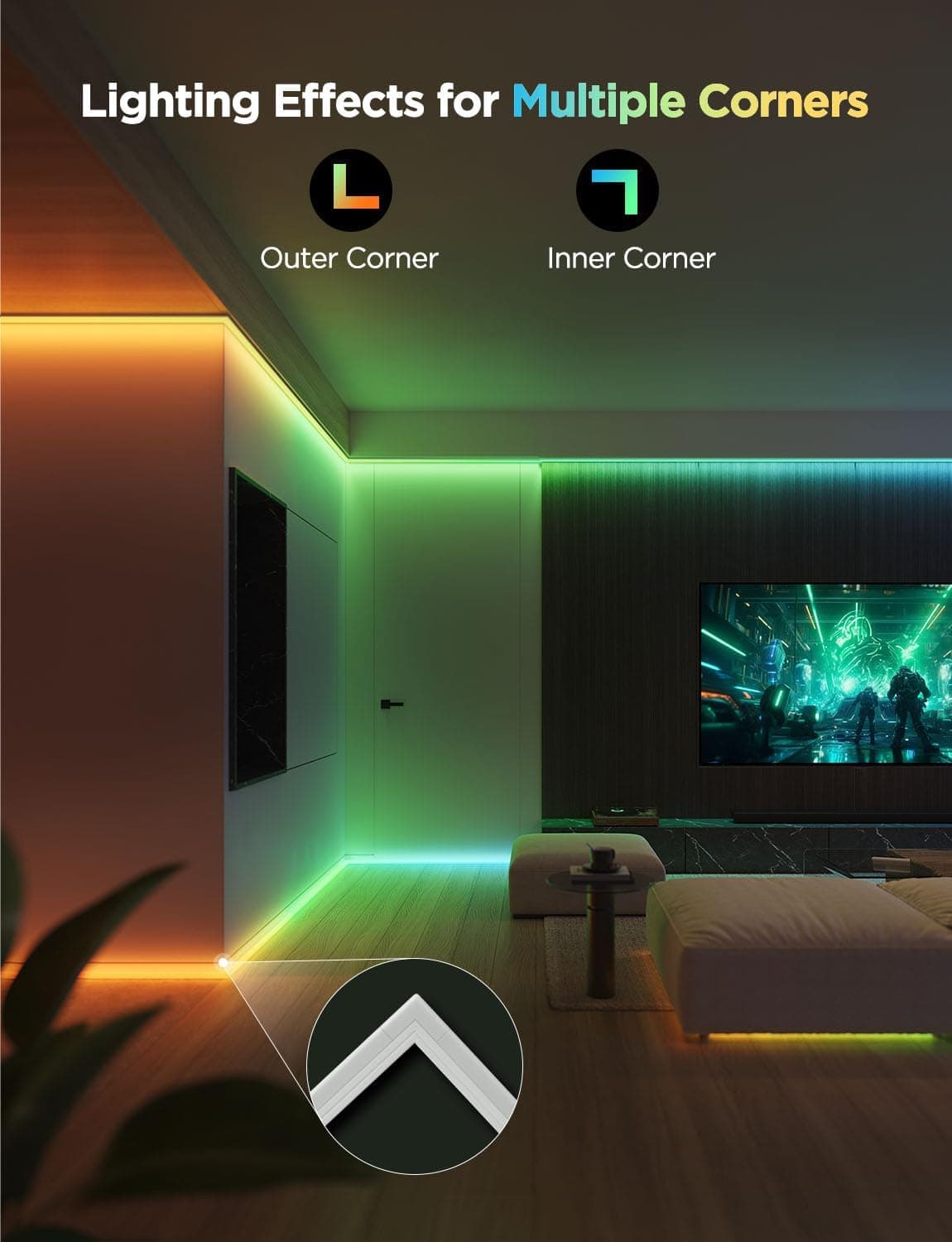 Govee RGBIC LED Strip Lights 32.8ft with Covers thumbnail 3