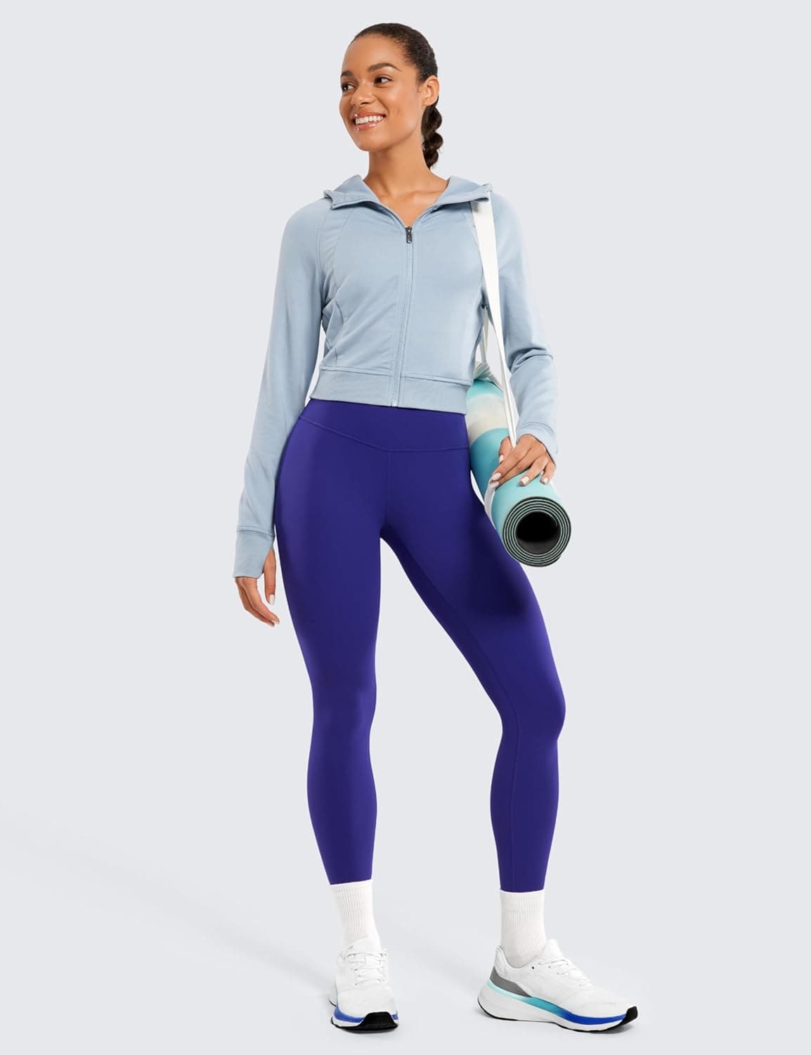 CRZ YOGA Butterluxe High-Waisted Yoga Leggings 25" - Larkspur Blue thumbnail 3