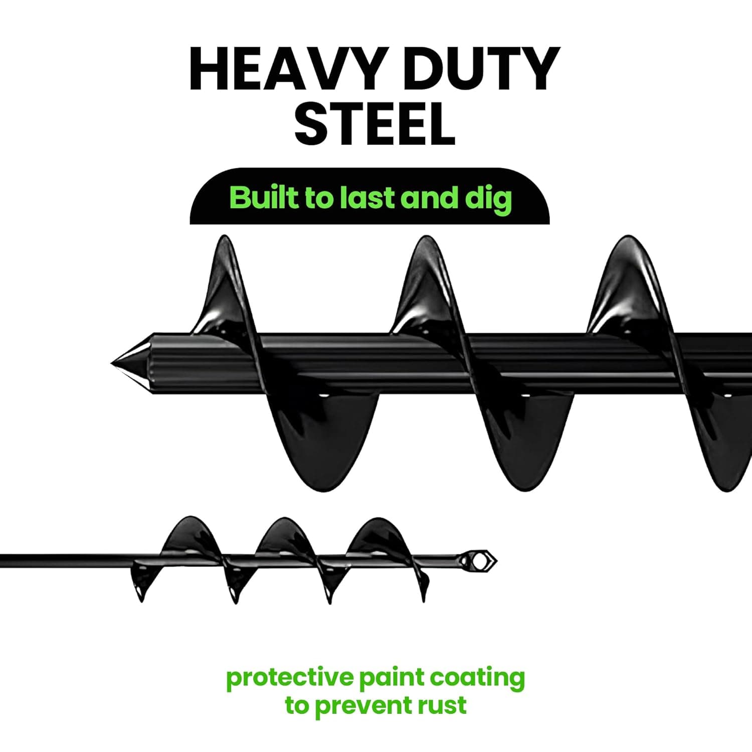 K-Brands Auger Drill Bit for Planting 2 Pack 1.6 x 16 Inch &amp; 3.5 x 16 Inch Set – Garden Spiral Hole and Bulb Planter Tool for Umbrella Holes - Compatible with 3/8 Inch Hex Drive - Amazon.com thumbnail 4