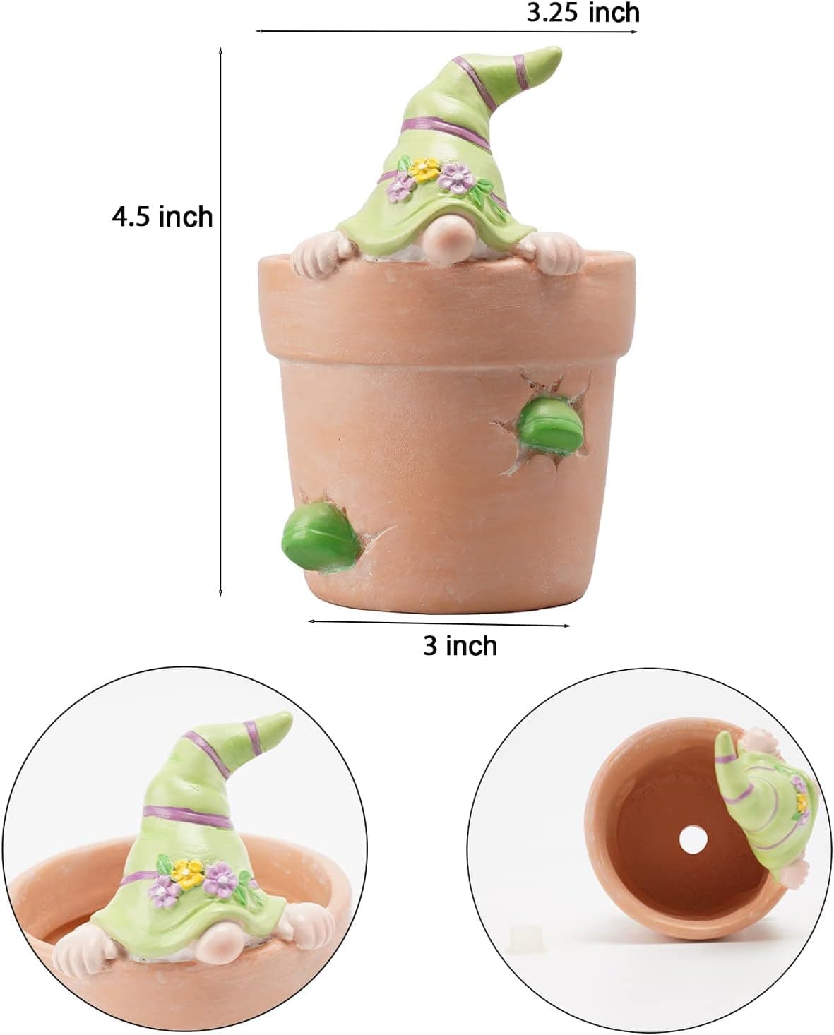 Newman House Studio Flower Pot - Gnome Easter Decorative Planter thumbnail 4