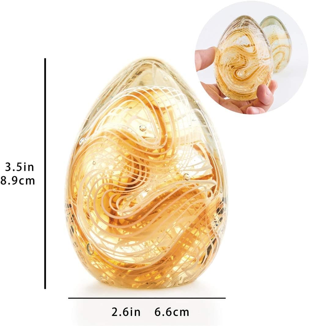 Crystal Blessings Paperweight Easter Egg Blown Glass Figurine - Yellow thumbnail 2