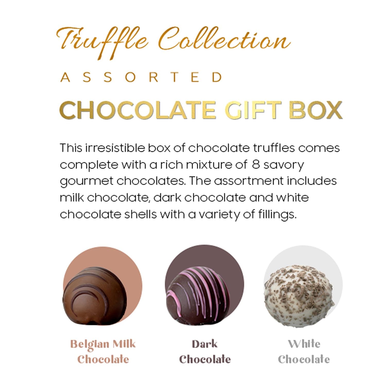 CRAVINGS BY ZOE Birthday Chocolate Truffles Gift Box - 8 Count Assorted Gourmet Chocolates thumbnail 4