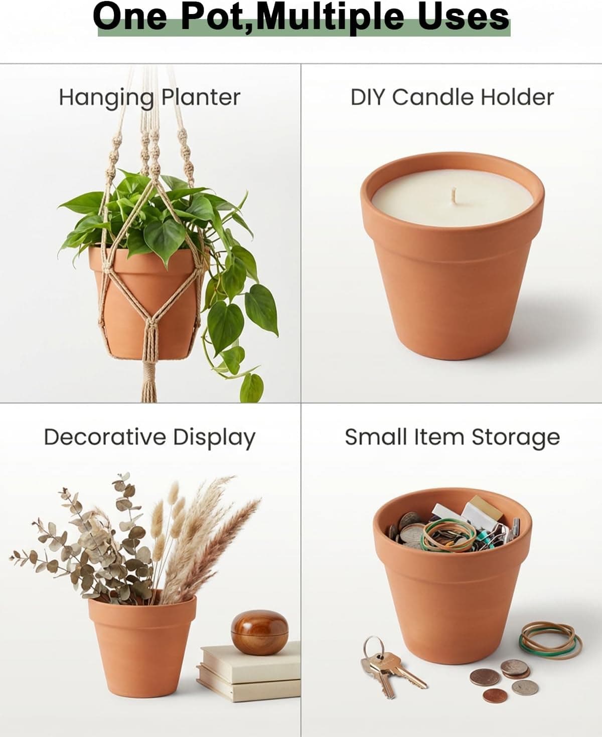 Riseuvo 3 Inch Terra Cotta Pots with Saucer - 12 Pack thumbnail 4