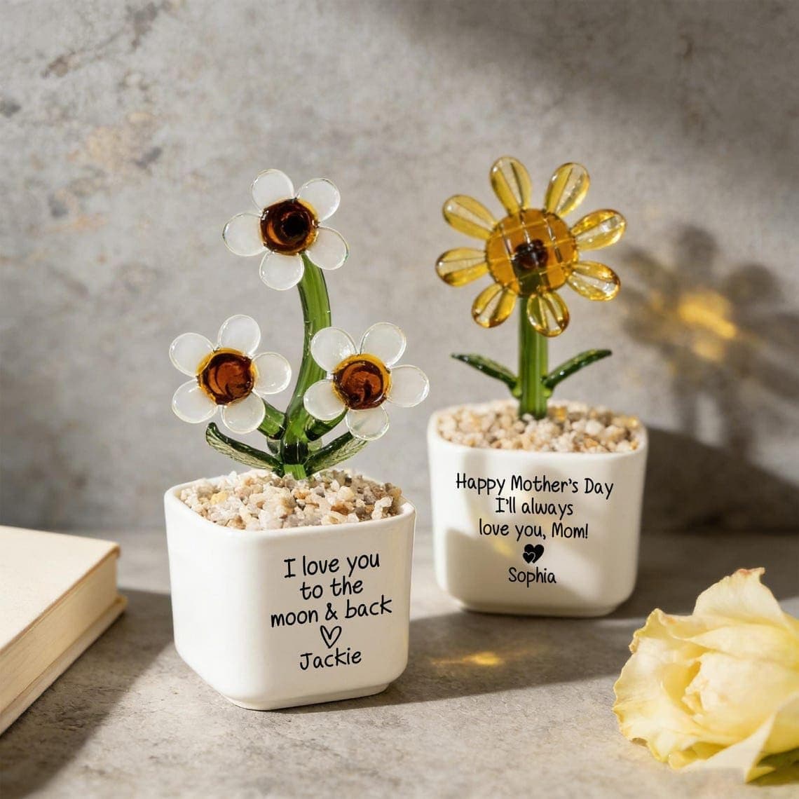 Personalized Birth Month Glass Flower Pot thumbnail 4