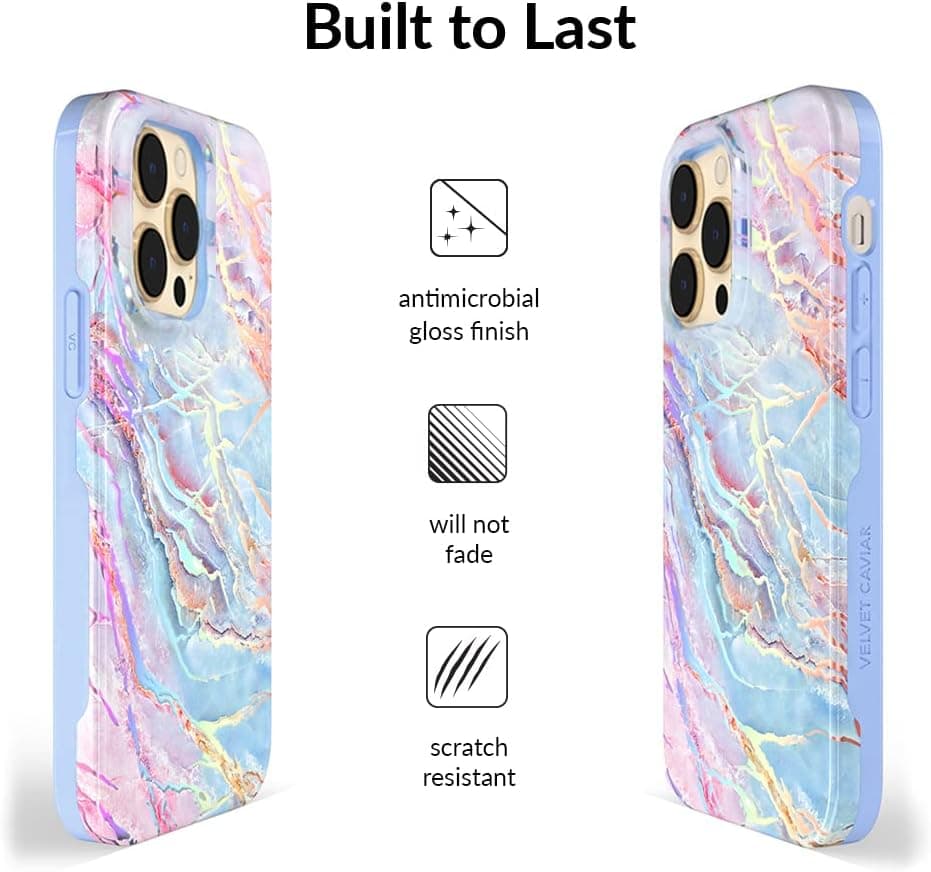 VELVET CAVIAR for iPhone 14 Pro Case Marble - Girly Cute Protective Cover for Women - Compatible with MagSafe - 10ft Drop Tested - Holographic, Blue, Pink : Cell Phones &amp; Accessories thumbnail 5