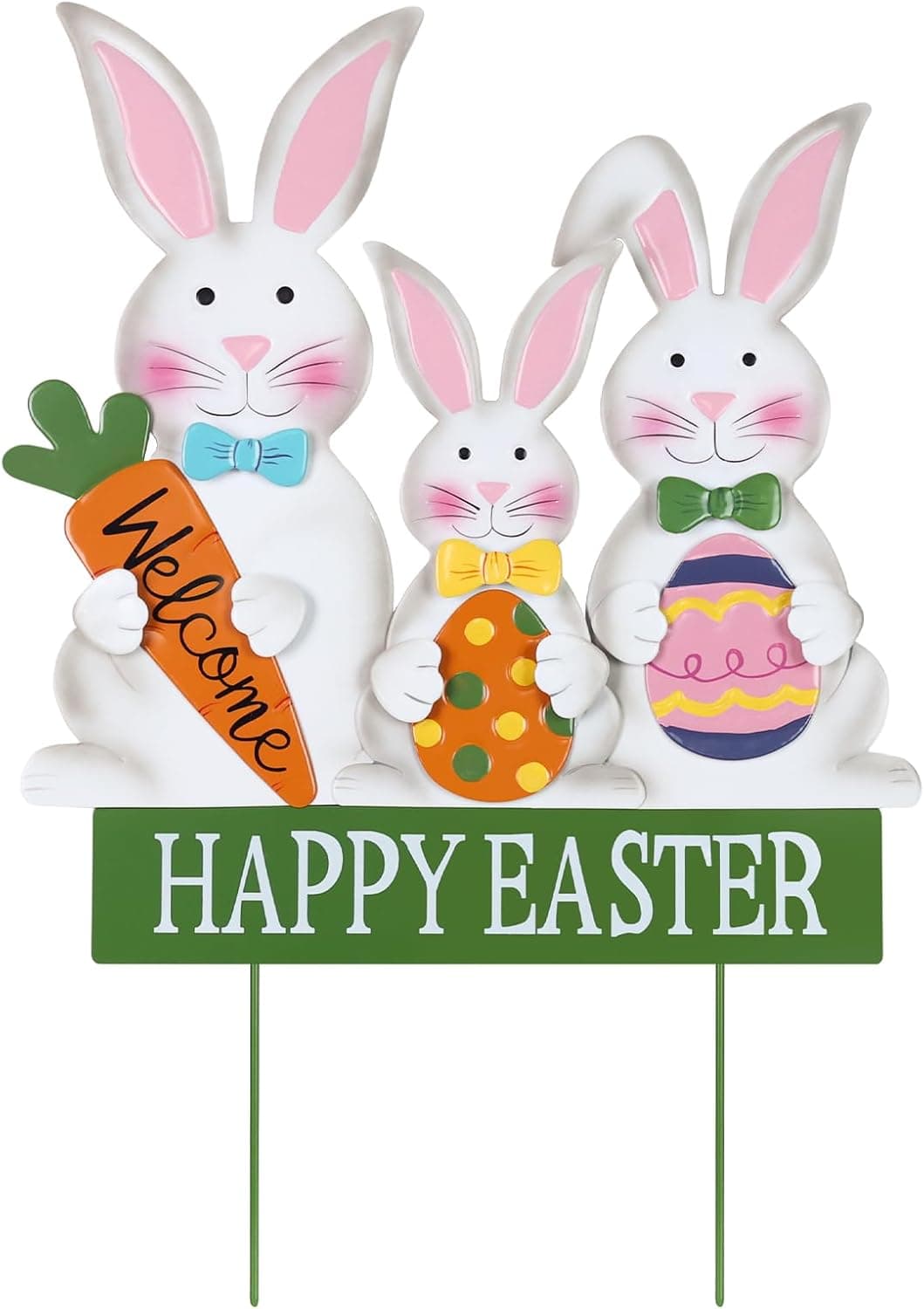 YEAHOME 3 Metal Bunny Decorative Garden Stakes — Easter Gifts gift idea