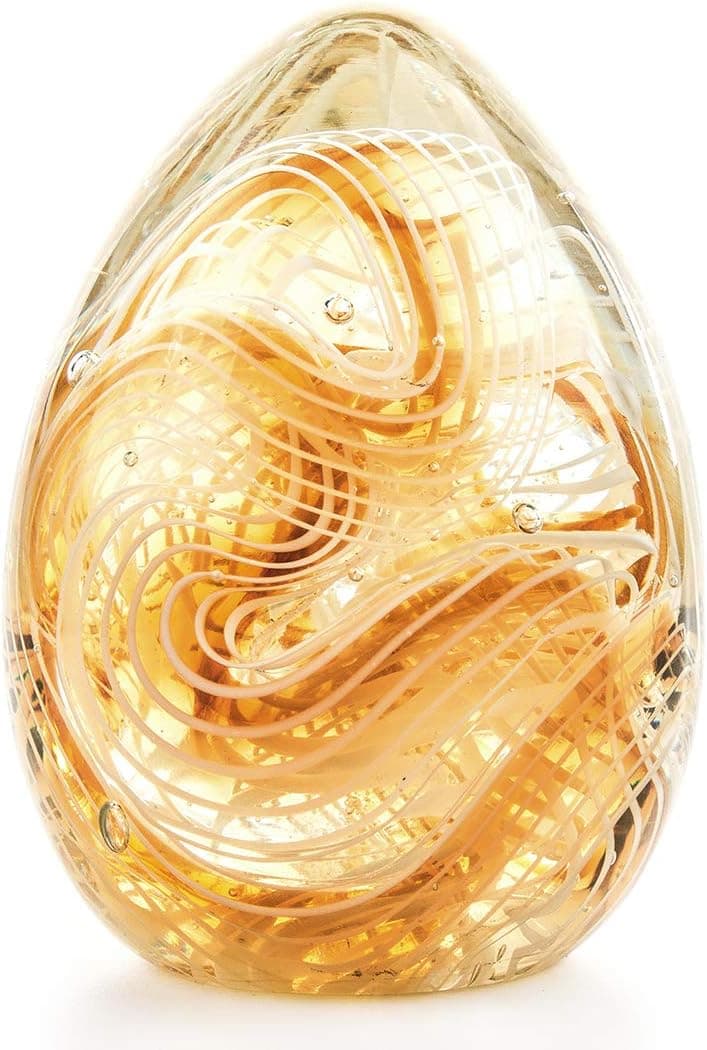 Crystal Blessings Paperweight Easter Egg Blown Glass Figurine - Yellow image 1