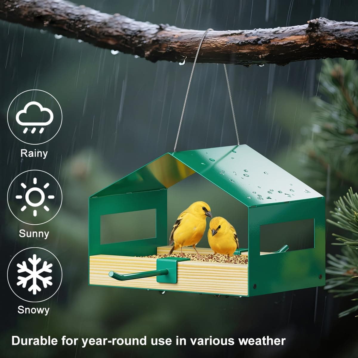 FANHAO Metal Bird Feeder for Outdoor Hanging thumbnail 3