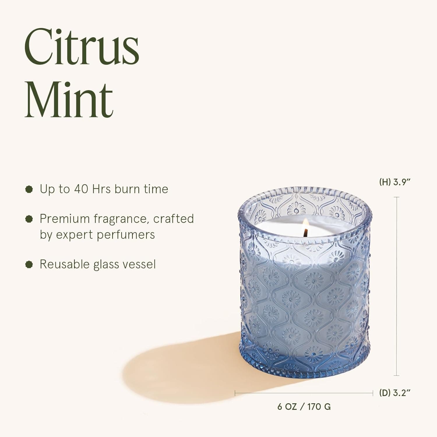 LA JOLIE MUSE Citrus Mint Candle - Yuzu, Mint & Tonka, 6 oz Natural Soy Wax thumbnail 5