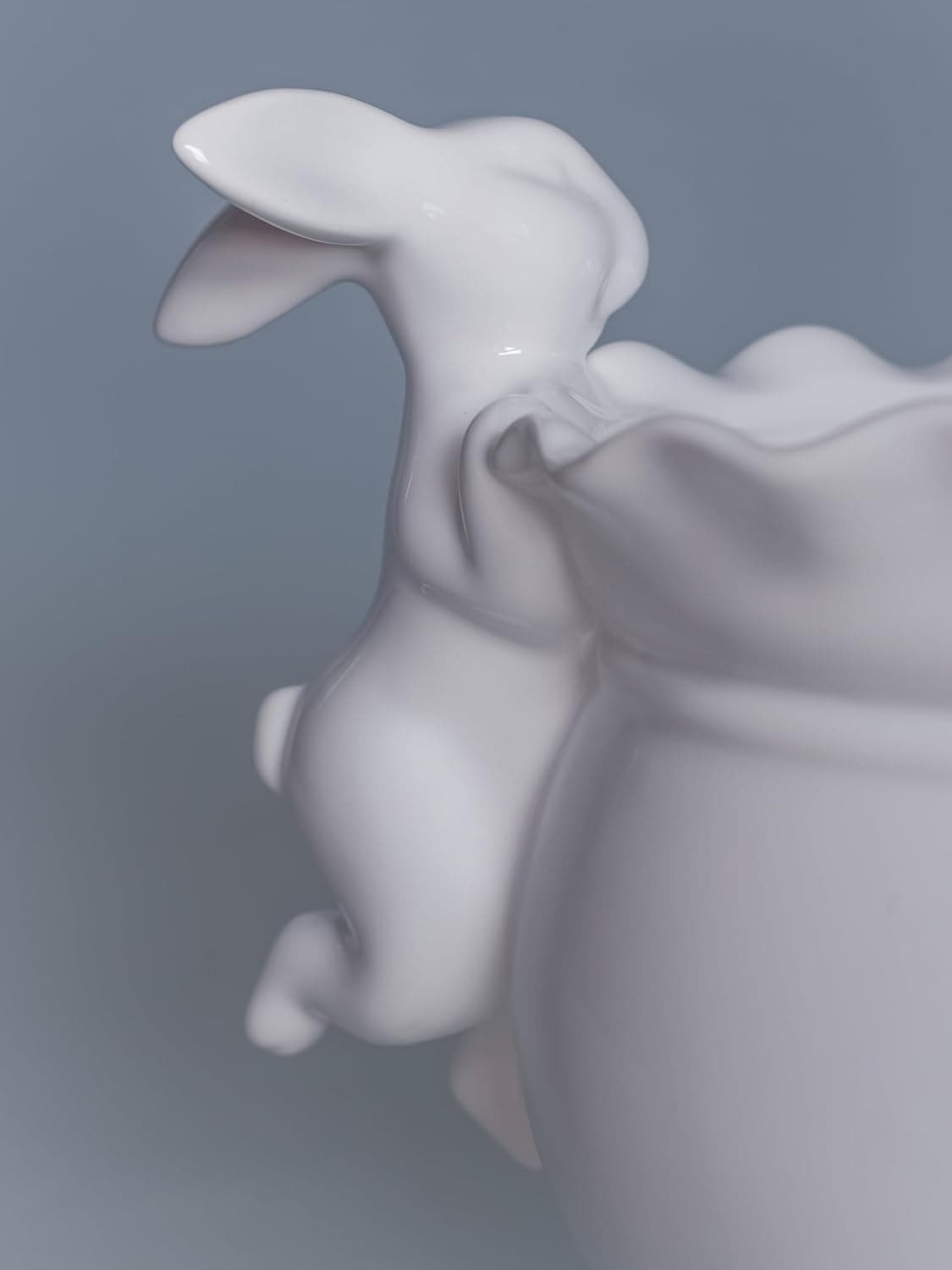 Dancing Rabbit Vase Planter - Ceramic Bunny Statue thumbnail 5