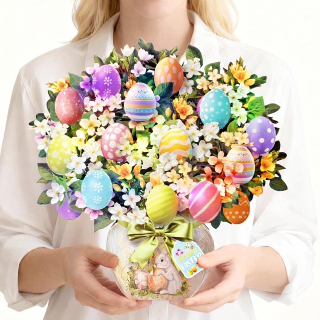Easter 3D Pop Up Bouquet with Colorful Eggs, Lights and Music image 1