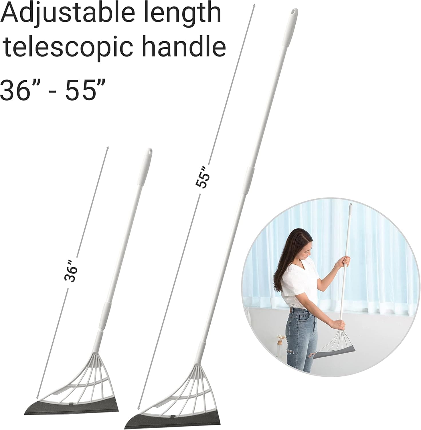 Original Broombi - All-Surface Silicone Broom, Squeegee, Pet Hair Remover - Smart Broom for Indoor Cleaning - Cleans Glass, Fine Dust, Hair, Liquids - for Smooth Floors, Rugs, Windows (Grey) : Health &amp; Household thumbnail 5