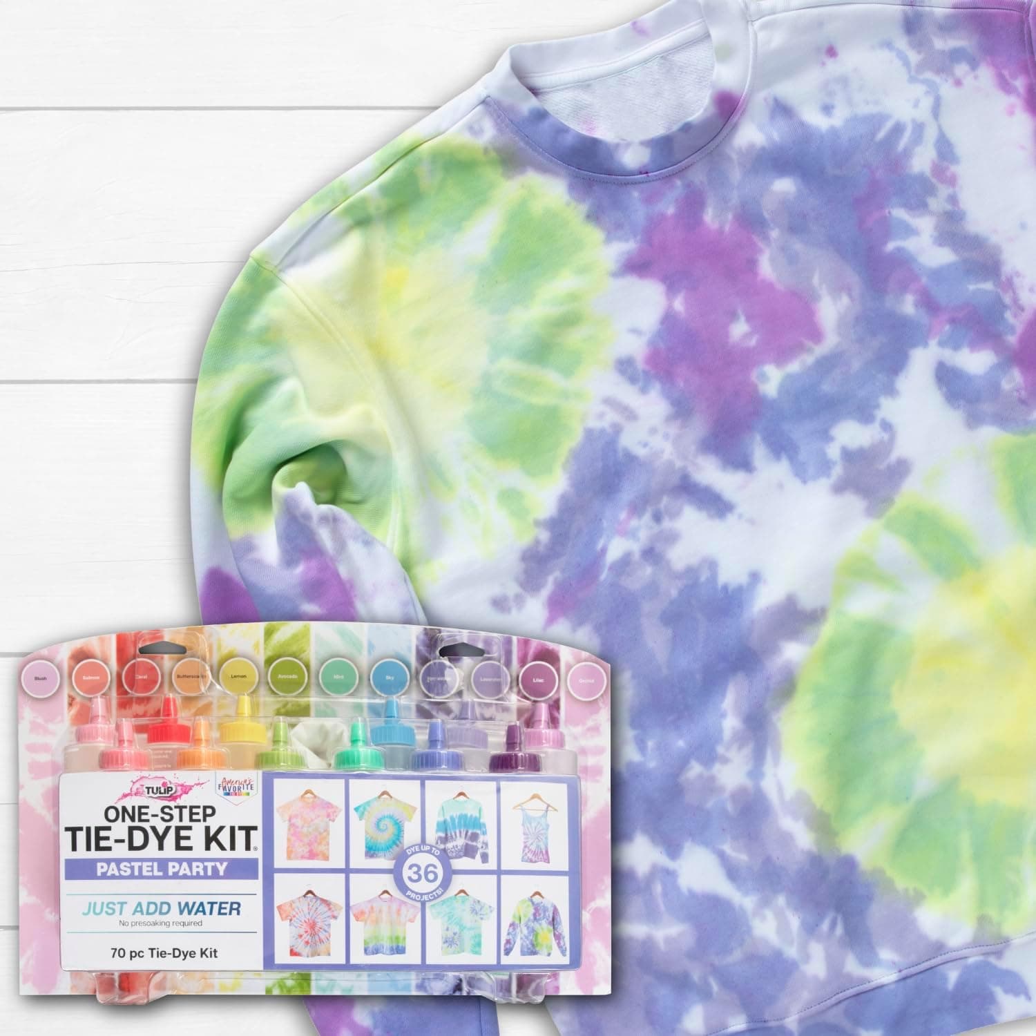 Tulip One-Step Tie-Dye Pastel Party Kit, Easy Large Group Activity, Permanent Designs for Fabric, 12 Colors : Arts, Crafts &amp; Sewing thumbnail 5