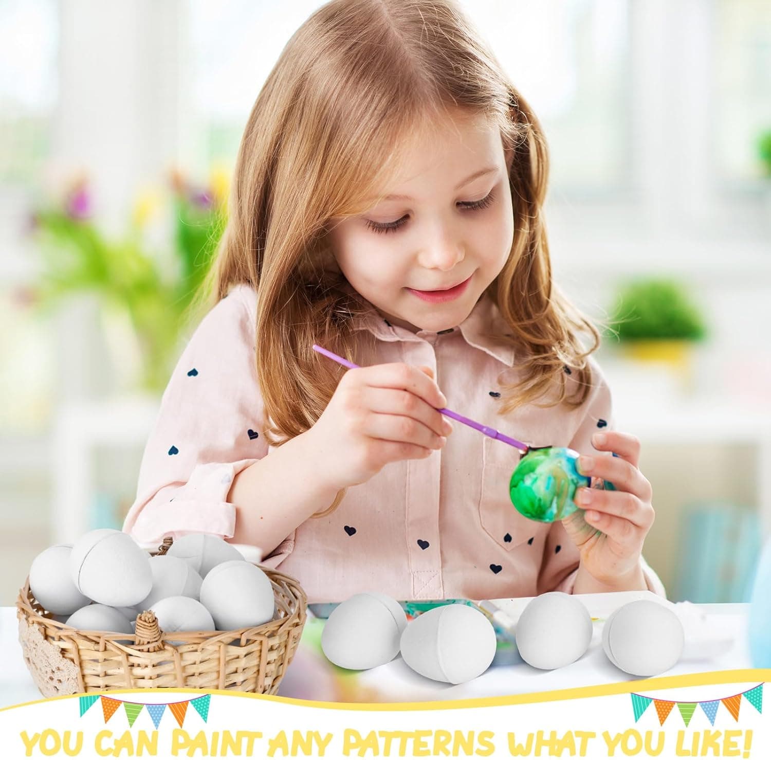 Motionchic 50 Pcs Paintable Paper Mache Easter Eggs thumbnail 4