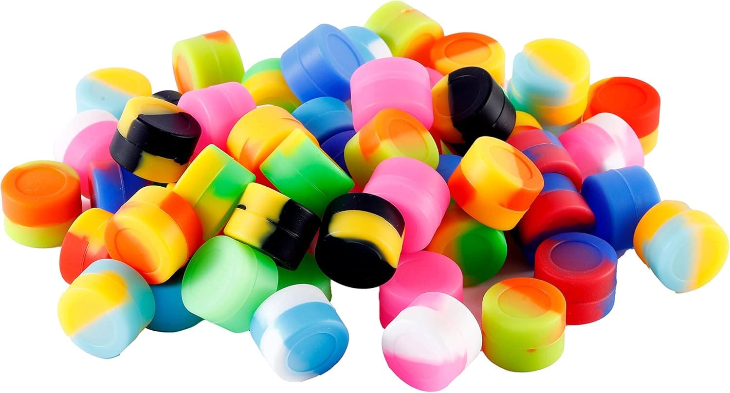 3ml Silicone Containers with Lids - 100 Piece Set in Assorted Colors thumbnail 2