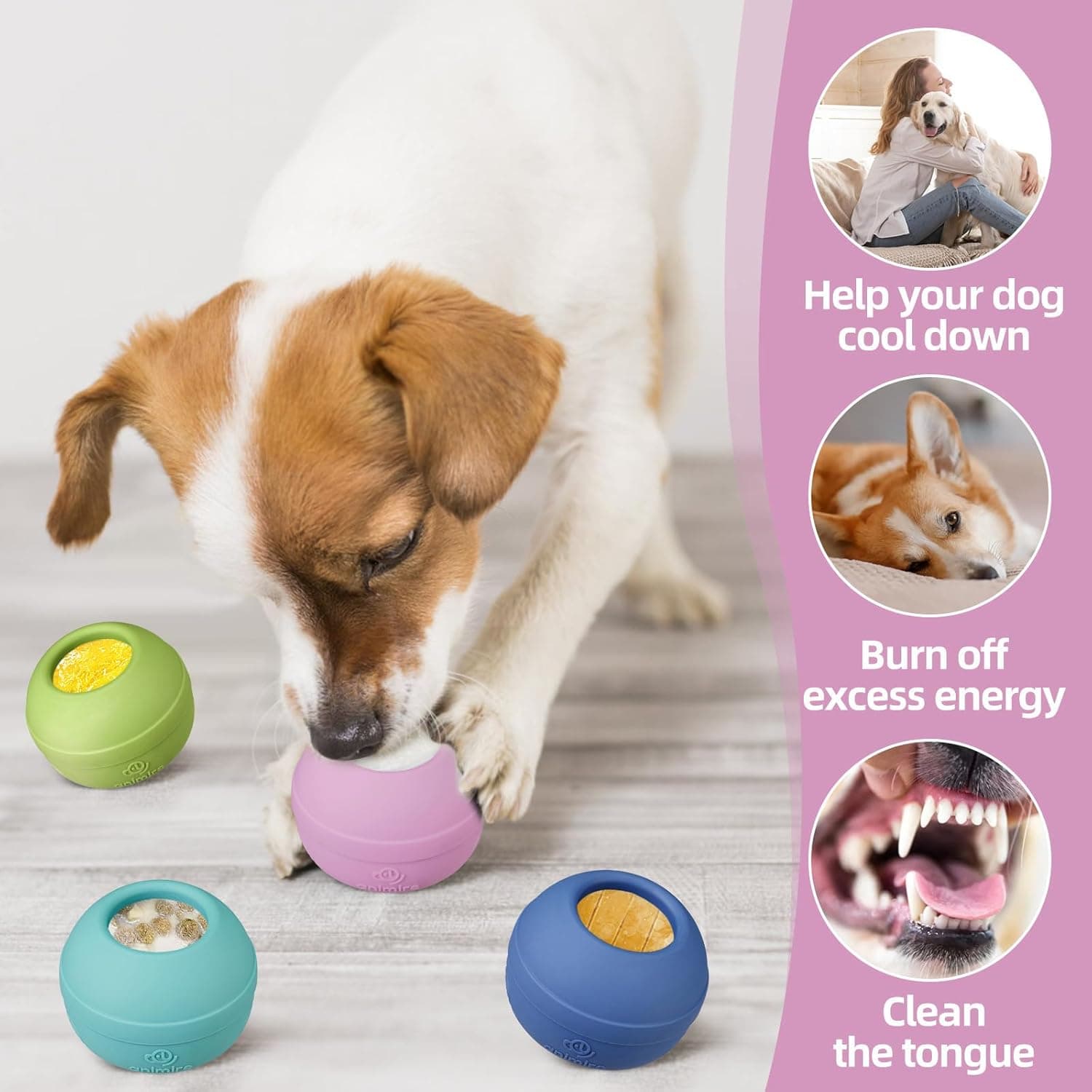 Pet Supplies : Animire Long-Lasting Interactive Dog Lick Toy, Stuffable Dog Enrichment to Keep Dogs Busy, Wobbly Treat Dispensing Freezable Chew Toys, Food-Grade Safe (Pastel Purple,M) : Amazon.com thumbnail 4