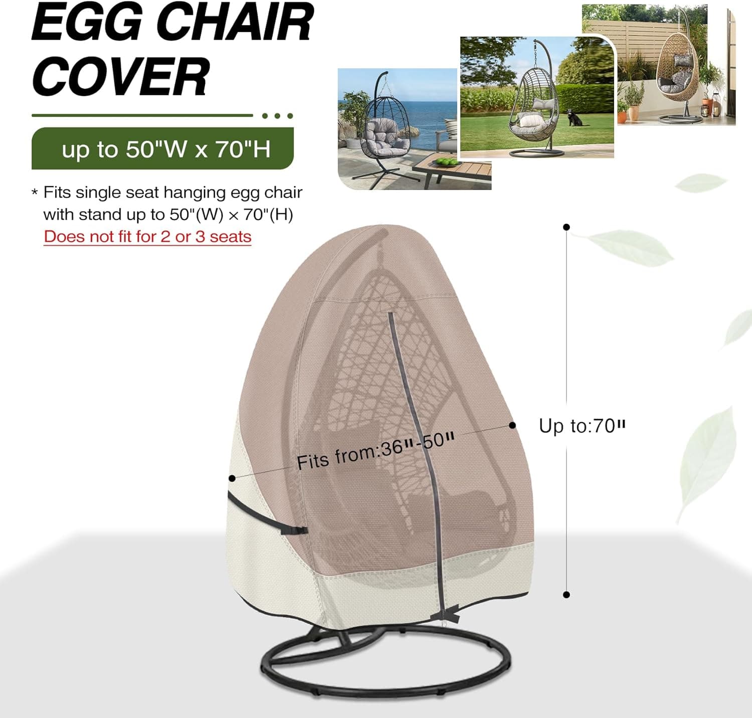 Porch Shield Patio Hanging Egg Chair Cover thumbnail 2