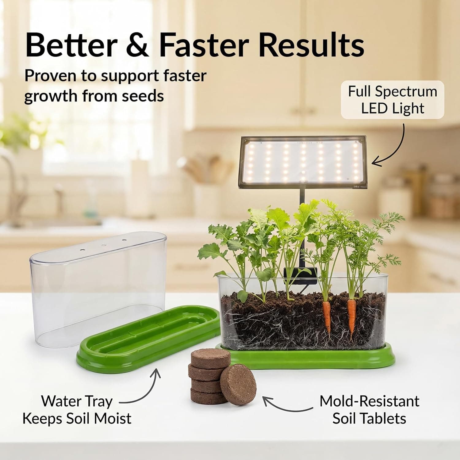 Plant Growing Kit with LED Grow Light and Root Viewing Window thumbnail 3