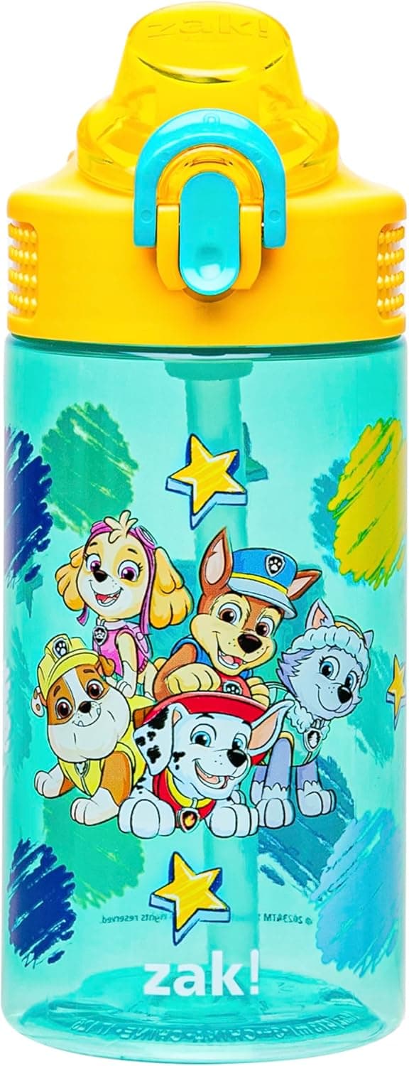 Zak Designs PAW Patrol Sage Water Bottle with Straw and Handle - 16oz image 1