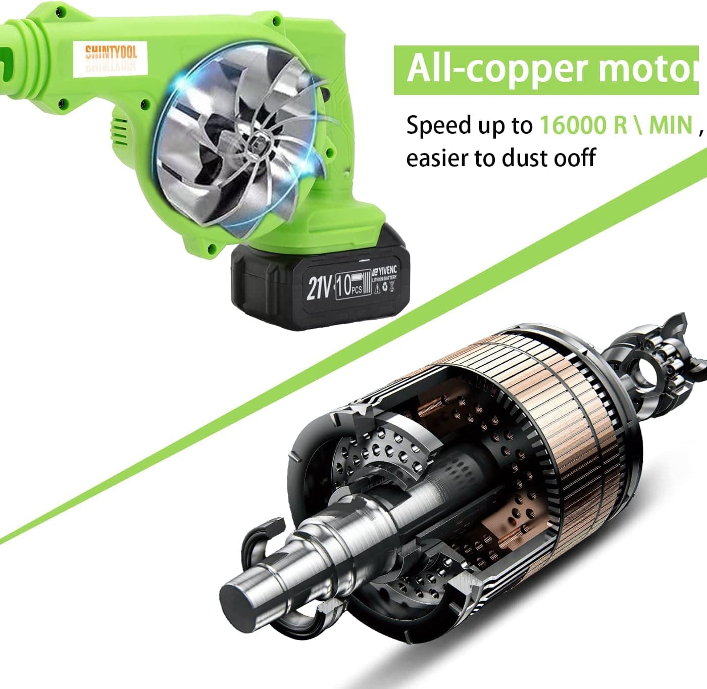 Cordless 2-in-1 Leaf Blower with 21V Lithium Battery thumbnail 4