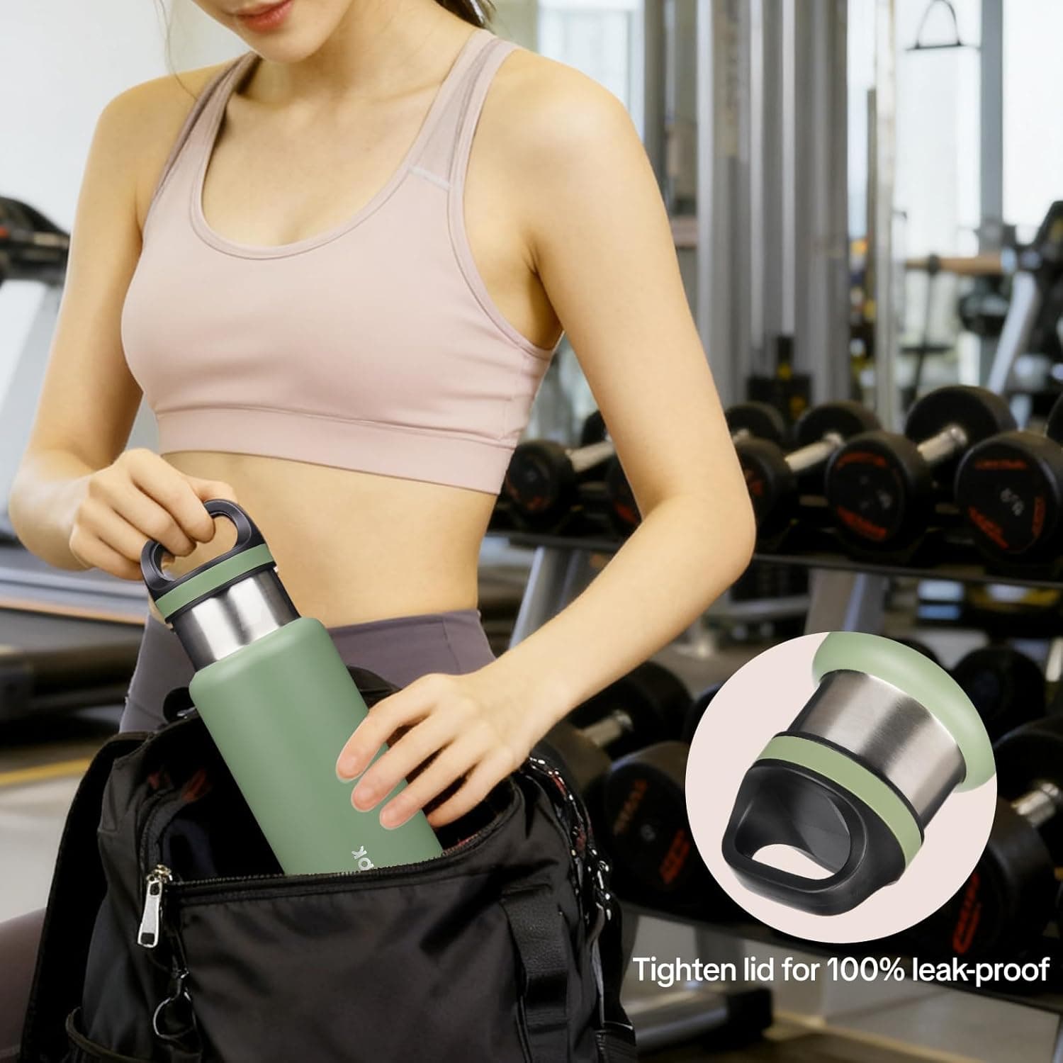 BJPKPK Insulated Water Bottle 32oz Stainless Steel with Handle thumbnail 5