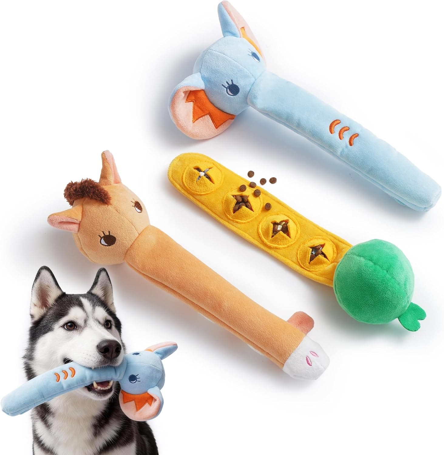 Nocciola Dog Squeak Toys 3-Piece Set for Large Dogs image 1