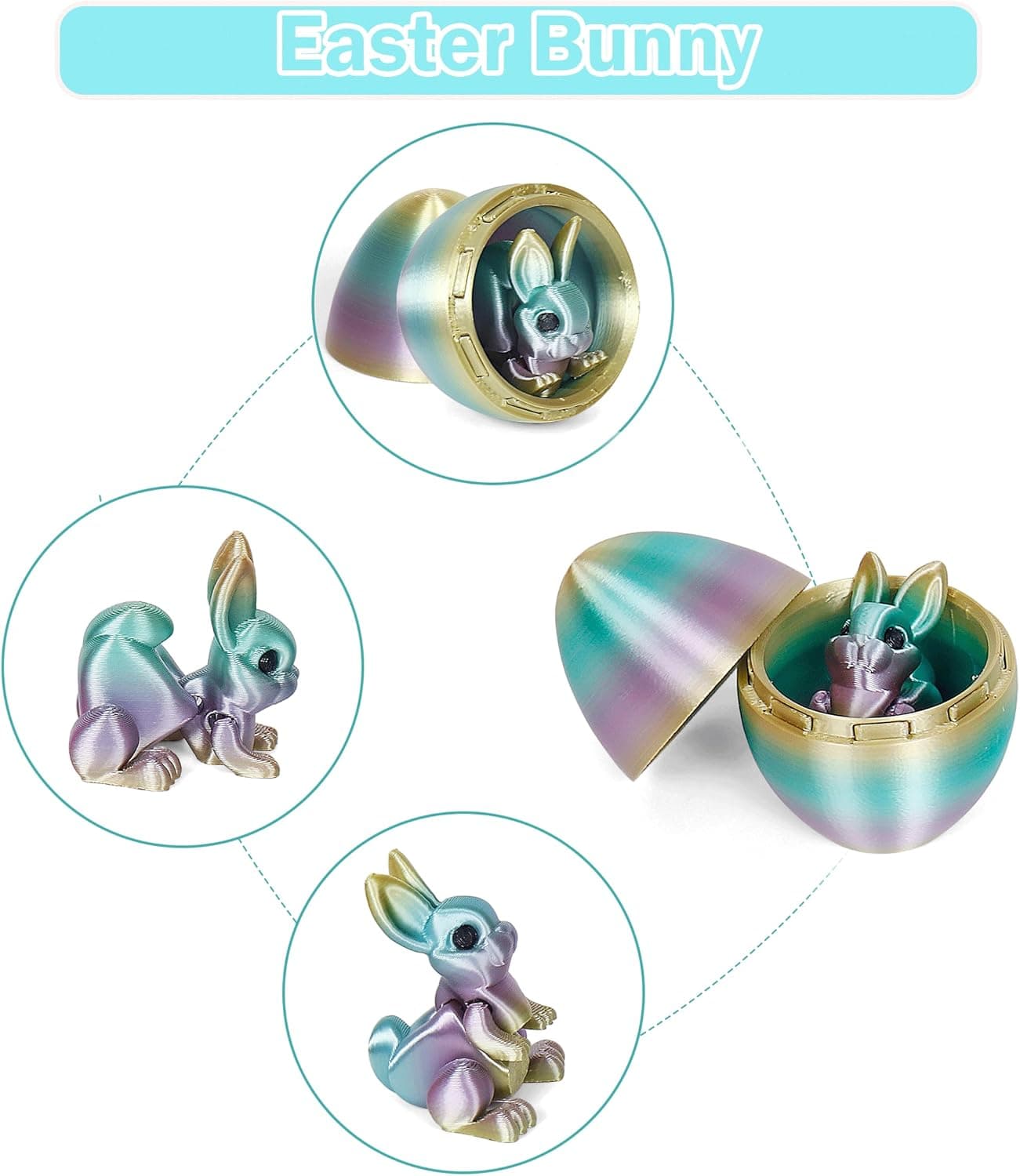 ONEVIVE 3D Printed Bunny Egg with Articulated Rabbit Inside thumbnail 3