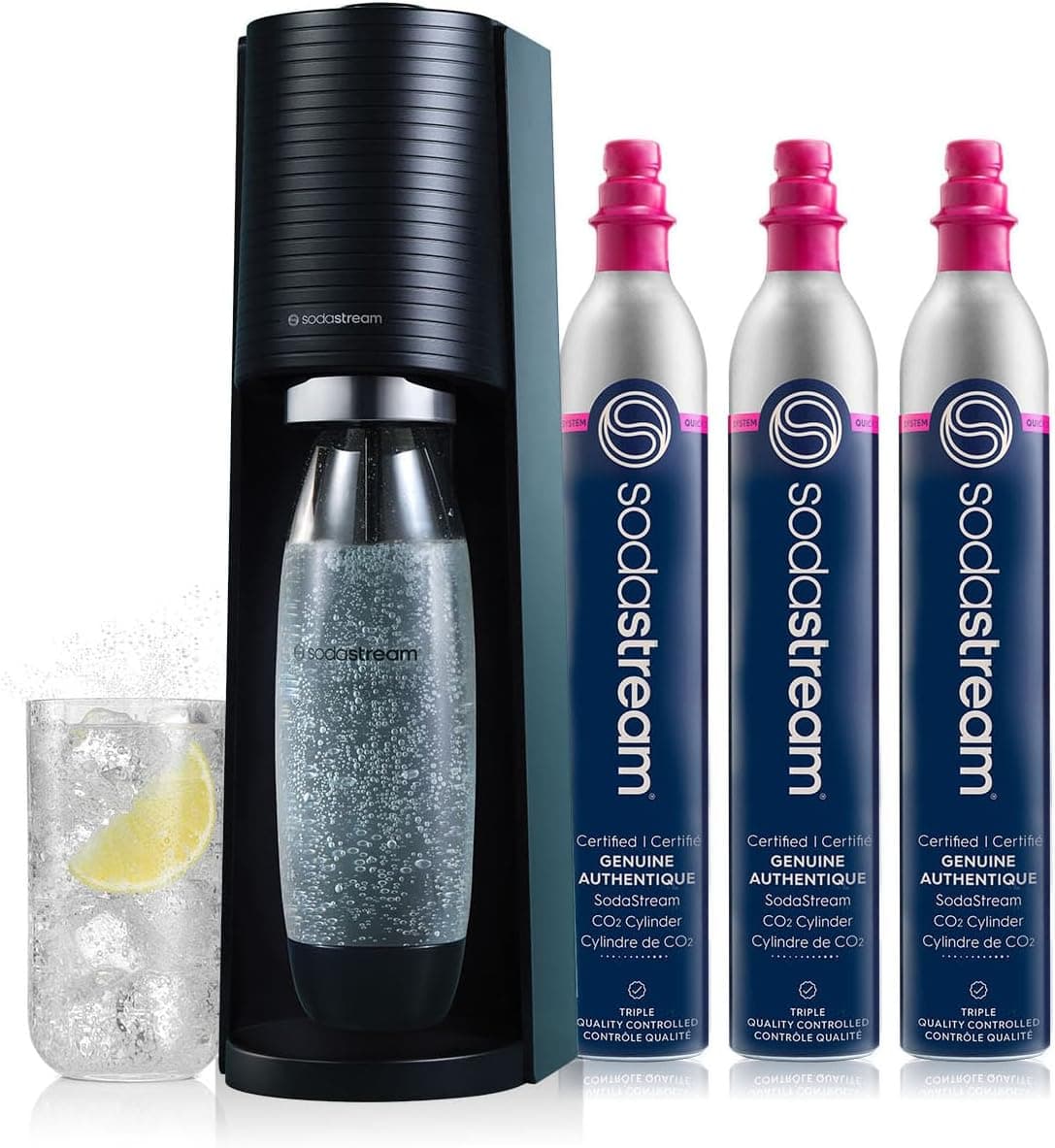 SodaStream Terra Sparkling Water Maker Bundle in Black - includes 3-Pack CO2 and Carbonating Bottle: Home &amp; Kitchen — Spring Gift Ideas gift idea