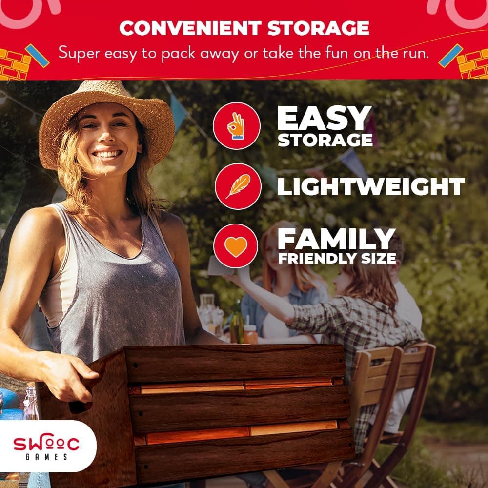 SWOOC Games Reclaimed Giant Tower Game - 60 Blocks with Storage Crate thumbnail 3