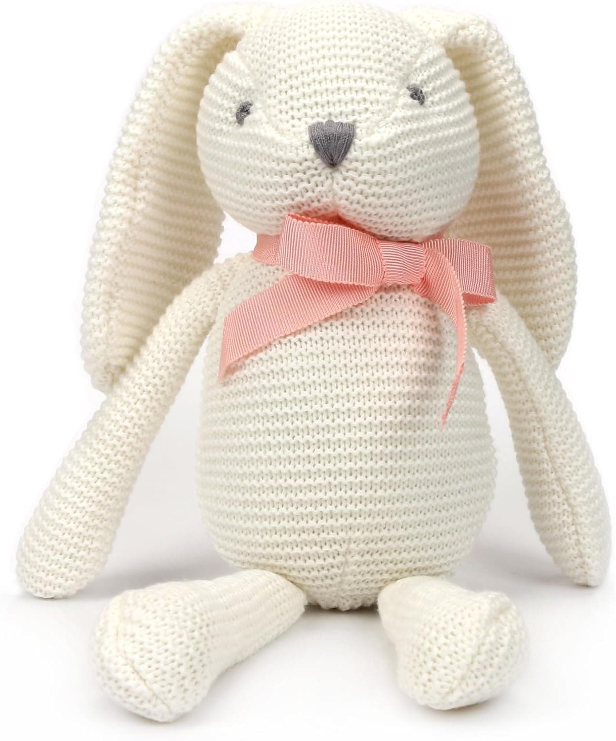 FLUFFYFUN 100% Organic Cotton White Bunny Rabbit Plush Toy image 1