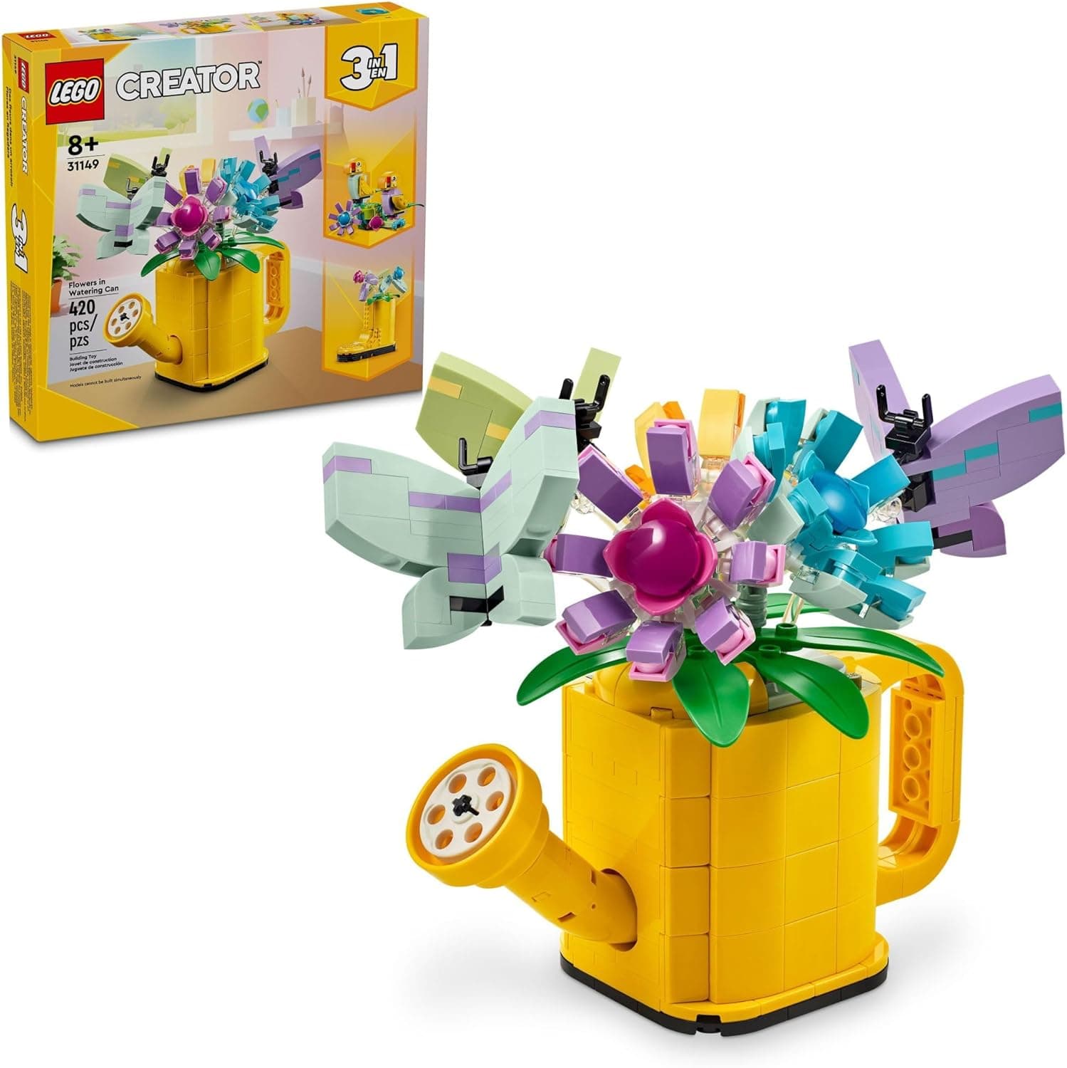 LEGO Creator 3 in 1 Flowers in Watering Can Building Toy image 1