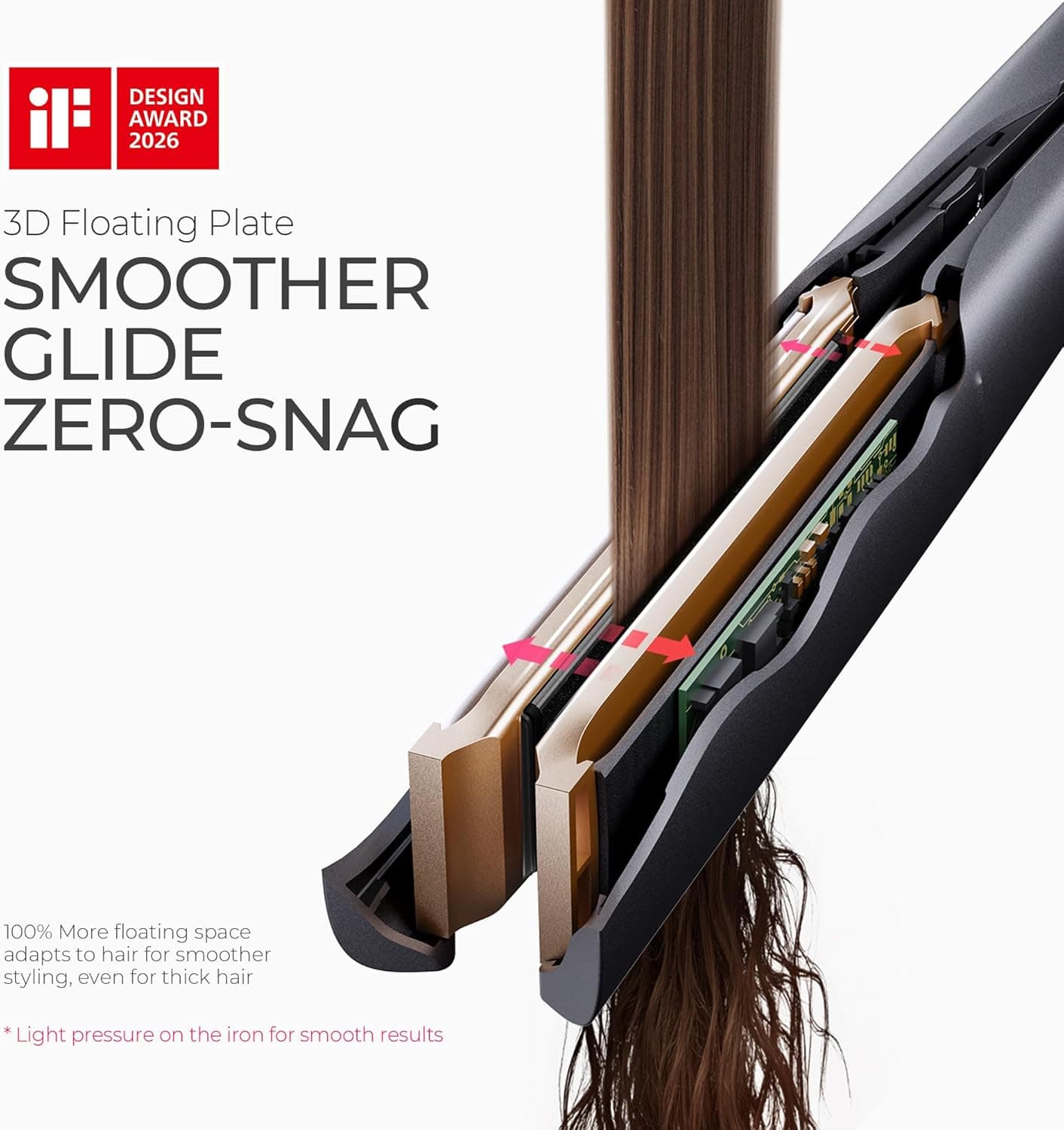 TYMO 2.0 Flat Iron Hair Straightener for Women - 1” Long Ceramic Professional 2 in 1 Straightener and Curler for Fast, Smooth Styling, Innovative Hollow Design to Boost Curls, 500M Ionic, Black : Beauty &amp; Personal Care thumbnail 5