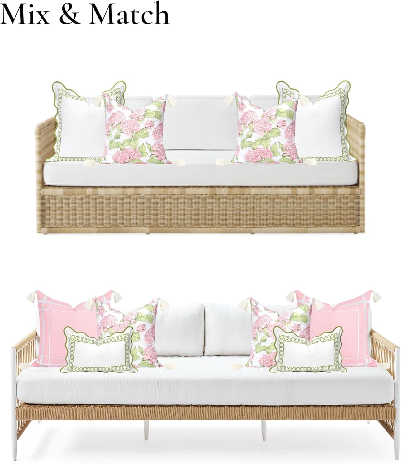 Hofdeco Premium Coastal Outdoor Throw Pillow Cover - 18"x18" Hydrangea Print thumbnail 4